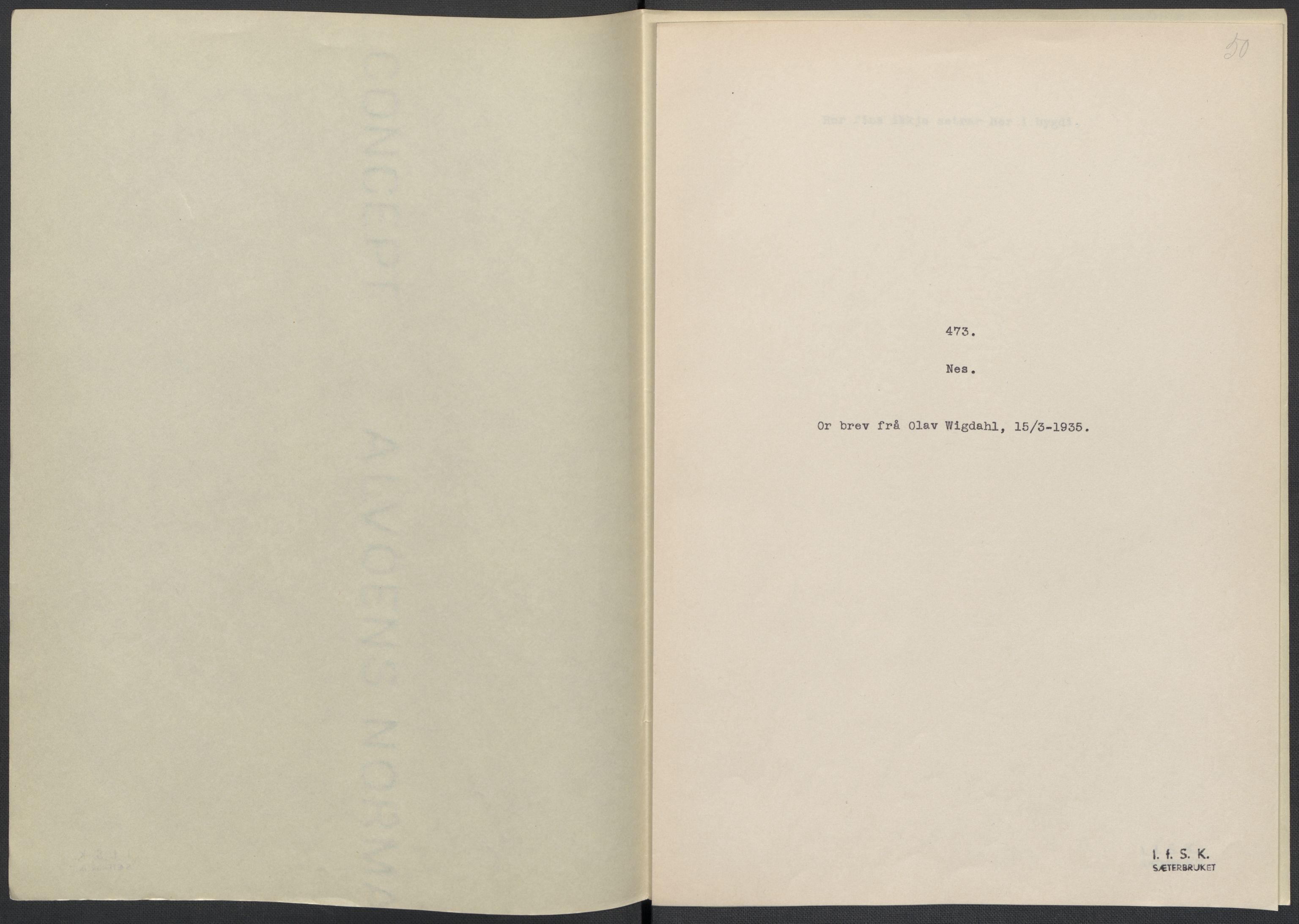 Instituttet for sammenlignende kulturforskning, AV/RA-PA-0424/F/Fc/L0013/0003: Eske B13: / Sør-Trøndelag (perm XXXVII), 1933-1936, p. 50