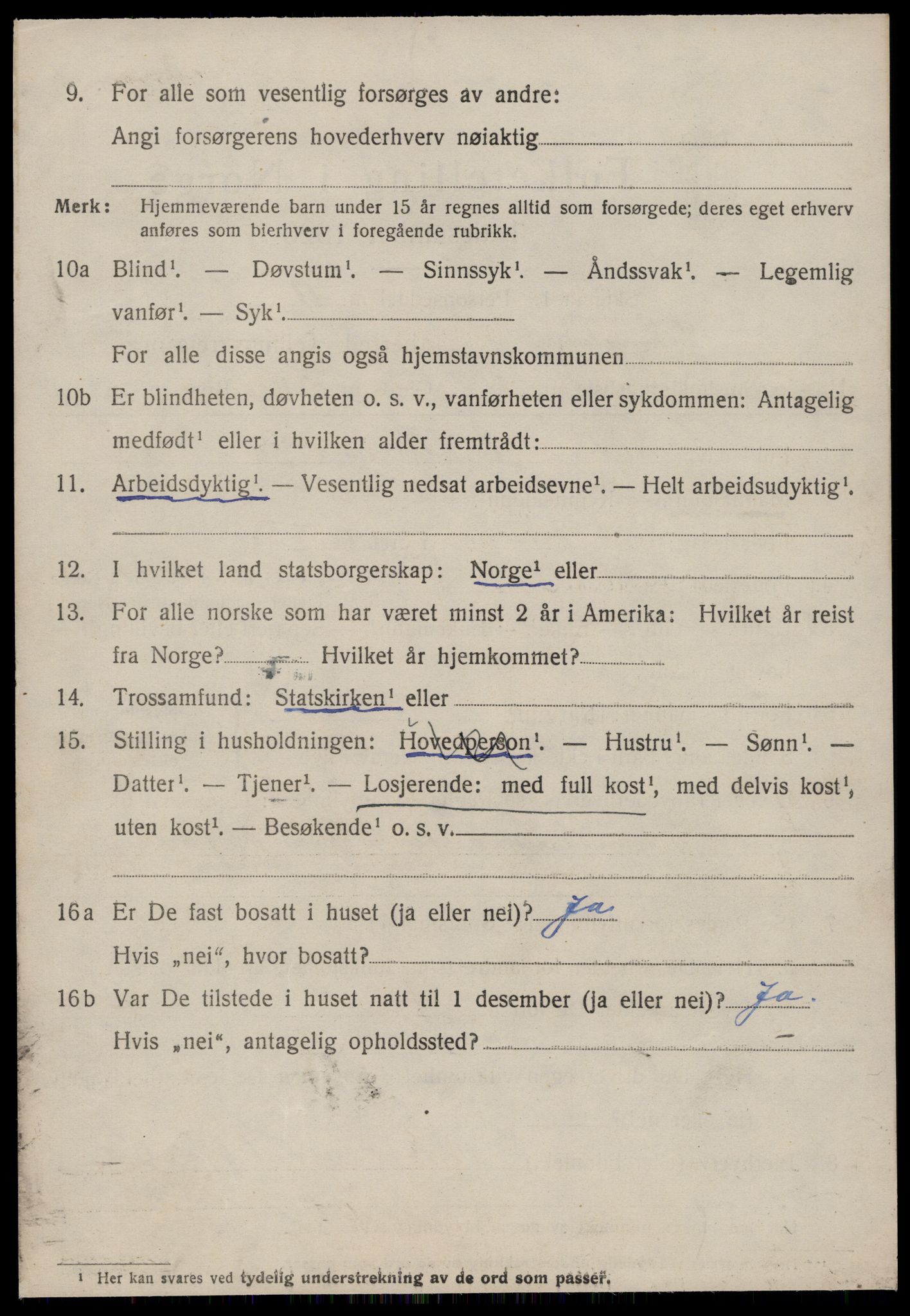 SAT, 1920 census for Sunnylven, 1920, p. 2863