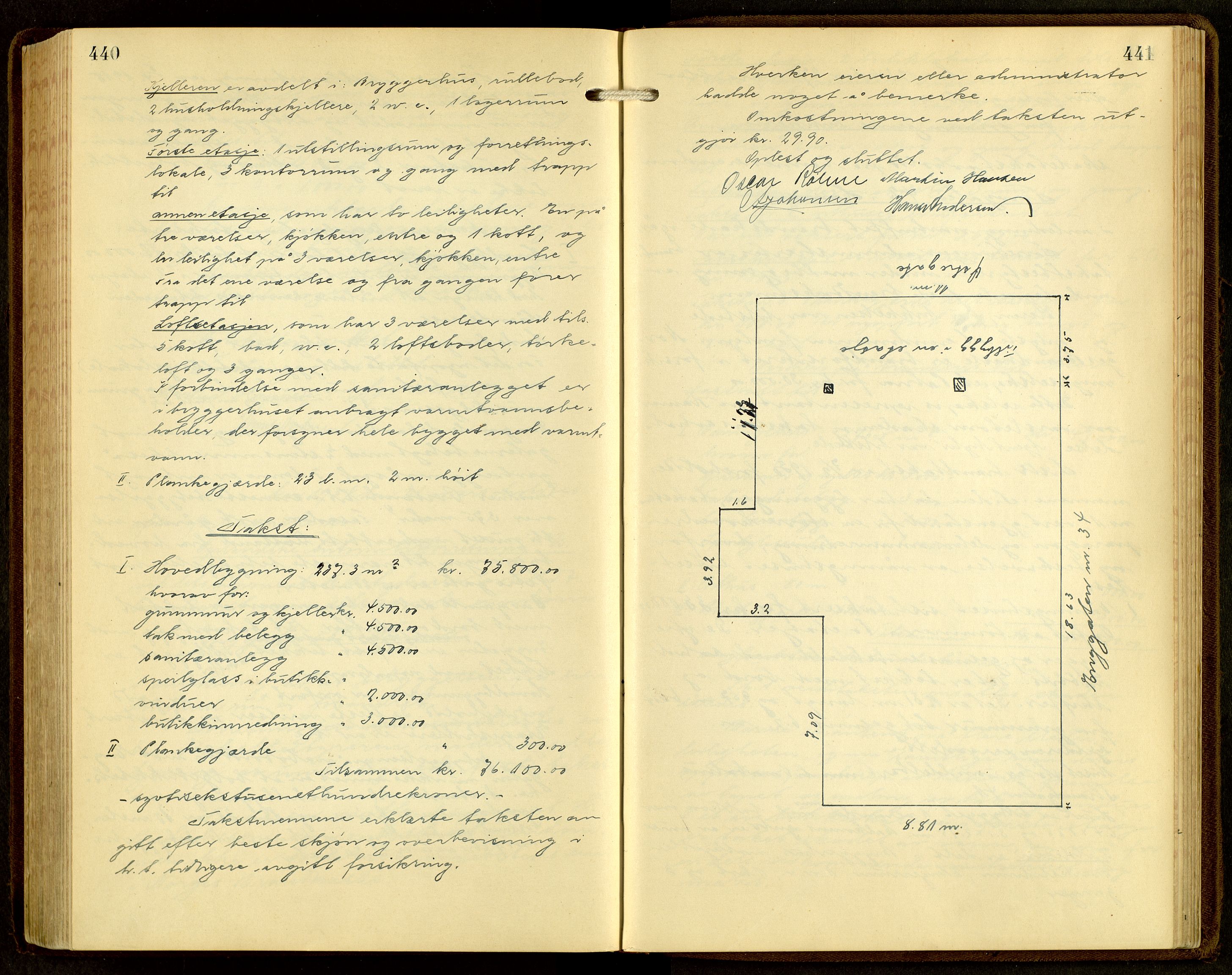 Norges Brannkasse, Hamar, AV/SAH-NBRANH-006/F/Fa/L0009: Branntakstprotokoll, 1927-1938, p. 440-441