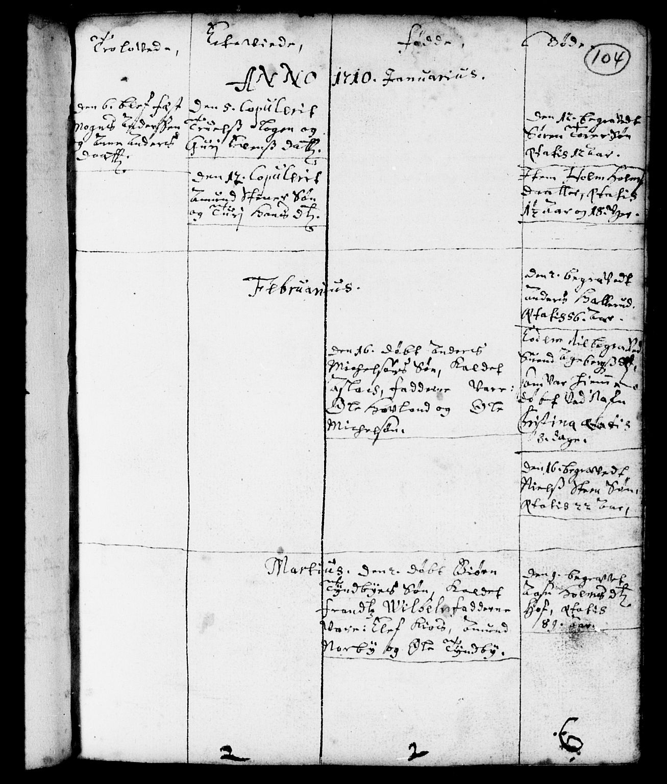 Spydeberg prestekontor Kirkebøker, SAO/A-10924/F/Fa/L0001: Parish register (official) no. I 1, 1696-1738, p. 104