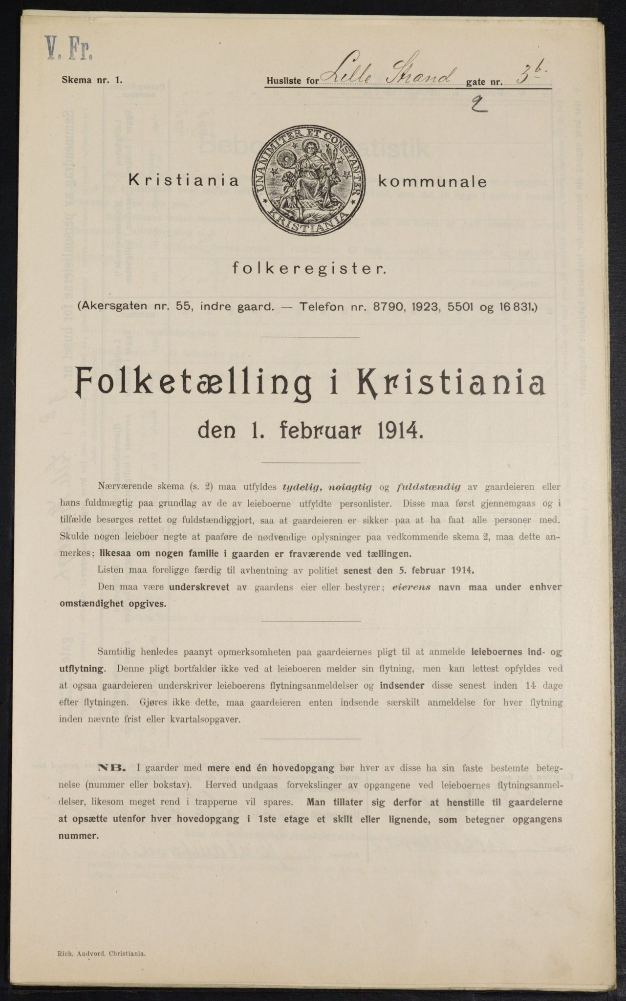 OBA, Municipal Census 1914 for Kristiania, 1914, p. 57503