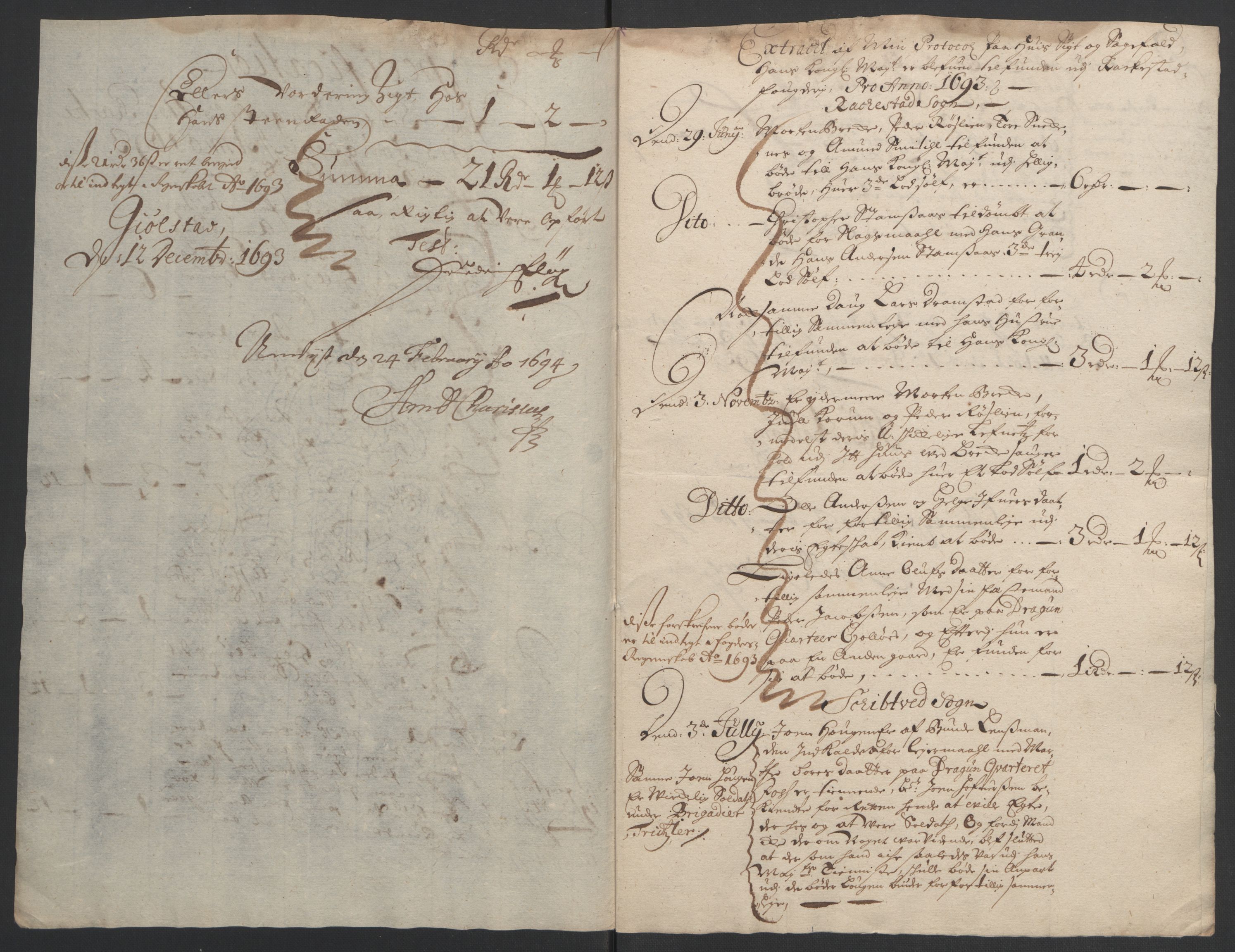 Rentekammeret inntil 1814, Reviderte regnskaper, Fogderegnskap, RA/EA-4092/R05/L0278: Fogderegnskap Rakkestad, 1691-1693, p. 362