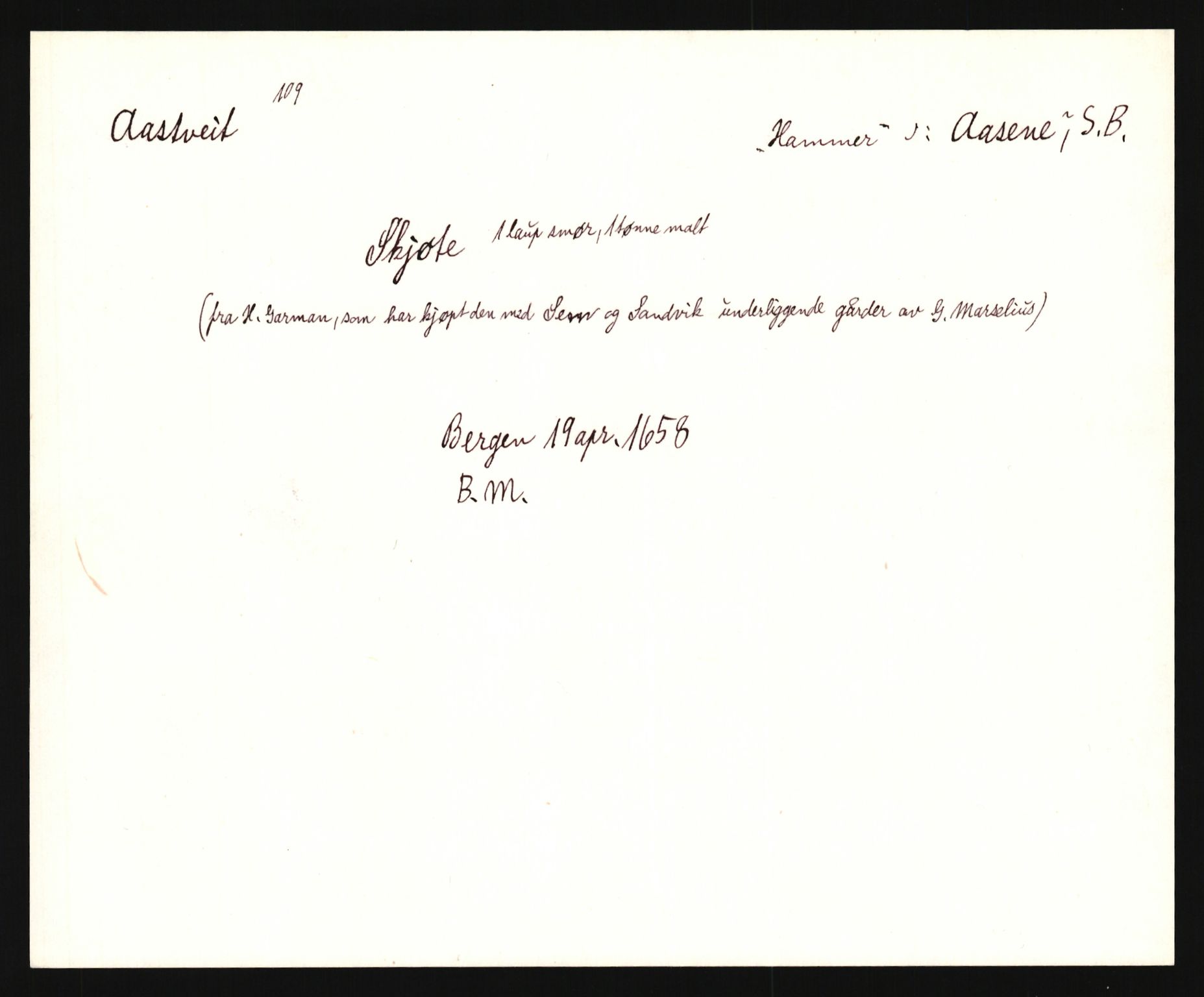 Riksarkivets diplomsamling, AV/RA-EA-5965/F35/F35e/L0028: Registreringssedler Hordaland 1, 1400-1700, p. 503