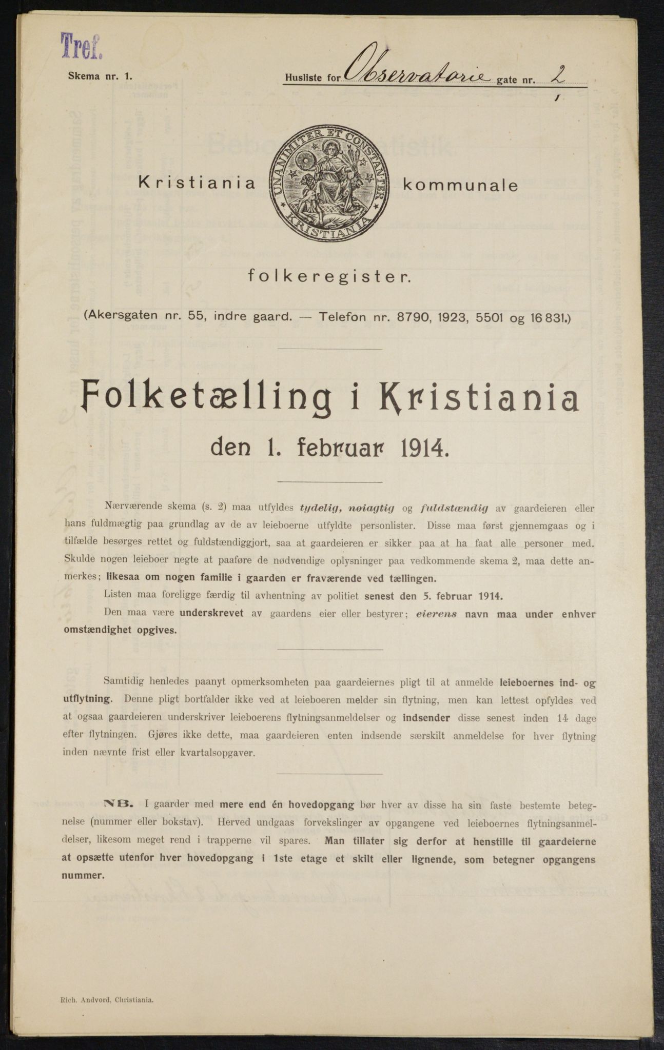 OBA, Municipal Census 1914 for Kristiania, 1914, p. 74150