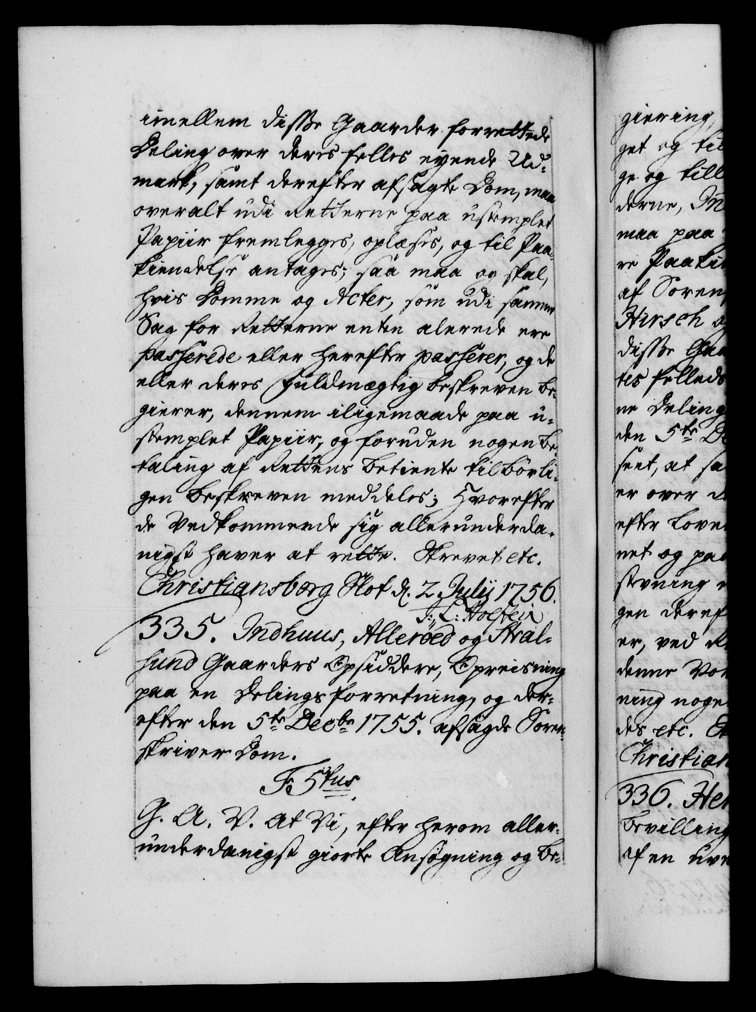 Danske Kanselli 1572-1799, AV/RA-EA-3023/F/Fc/Fca/Fcaa/L0039: Norske registre, 1755-1756, p. 645b