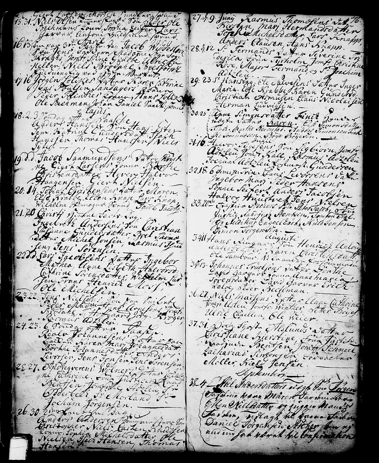 Skien kirkebøker, SAKO/A-302/G/Ga/L0001: Parish register (copy) no. 1, 1756-1791, p. 76