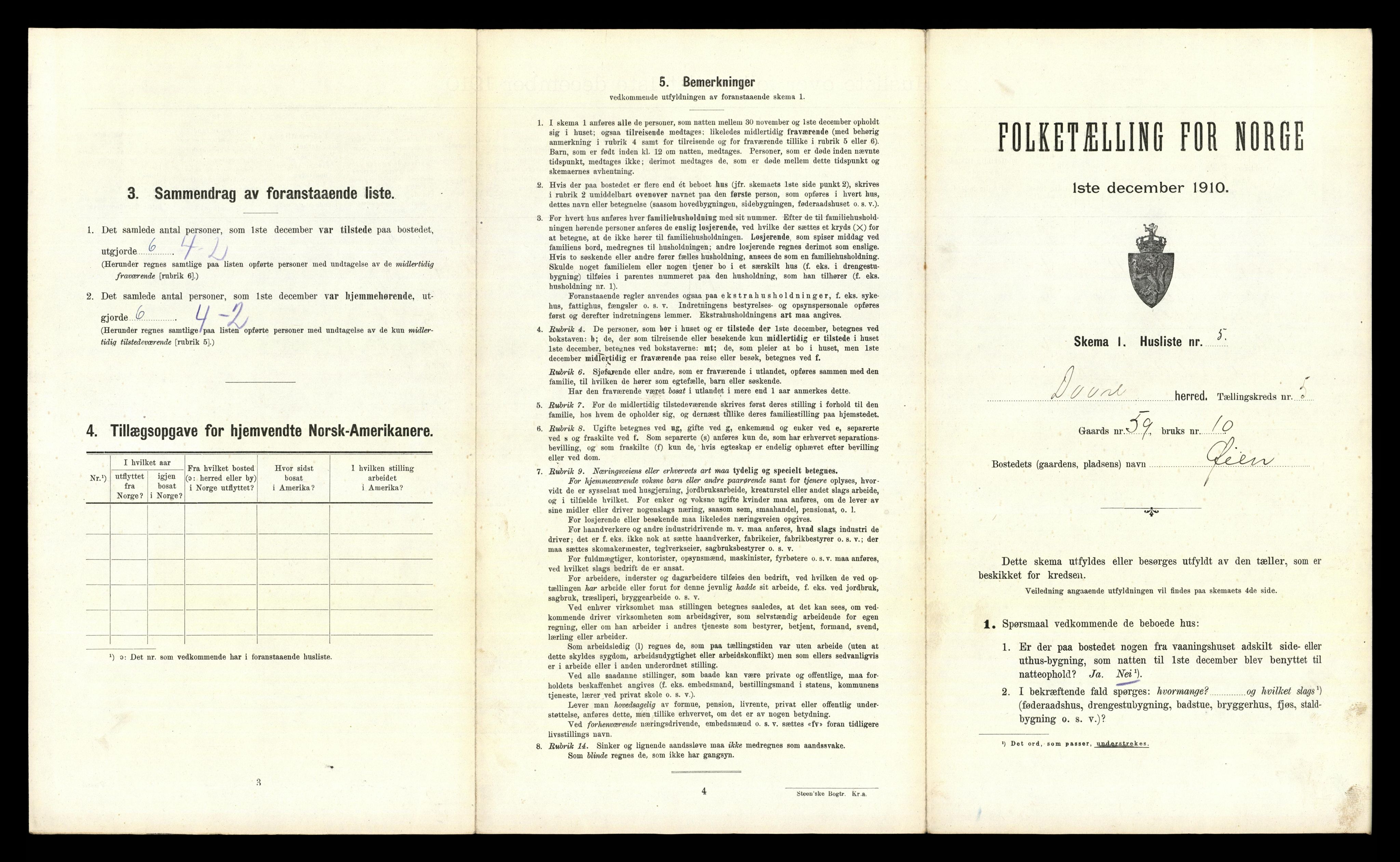 RA, 1910 census for Dovre, 1910, p. 673