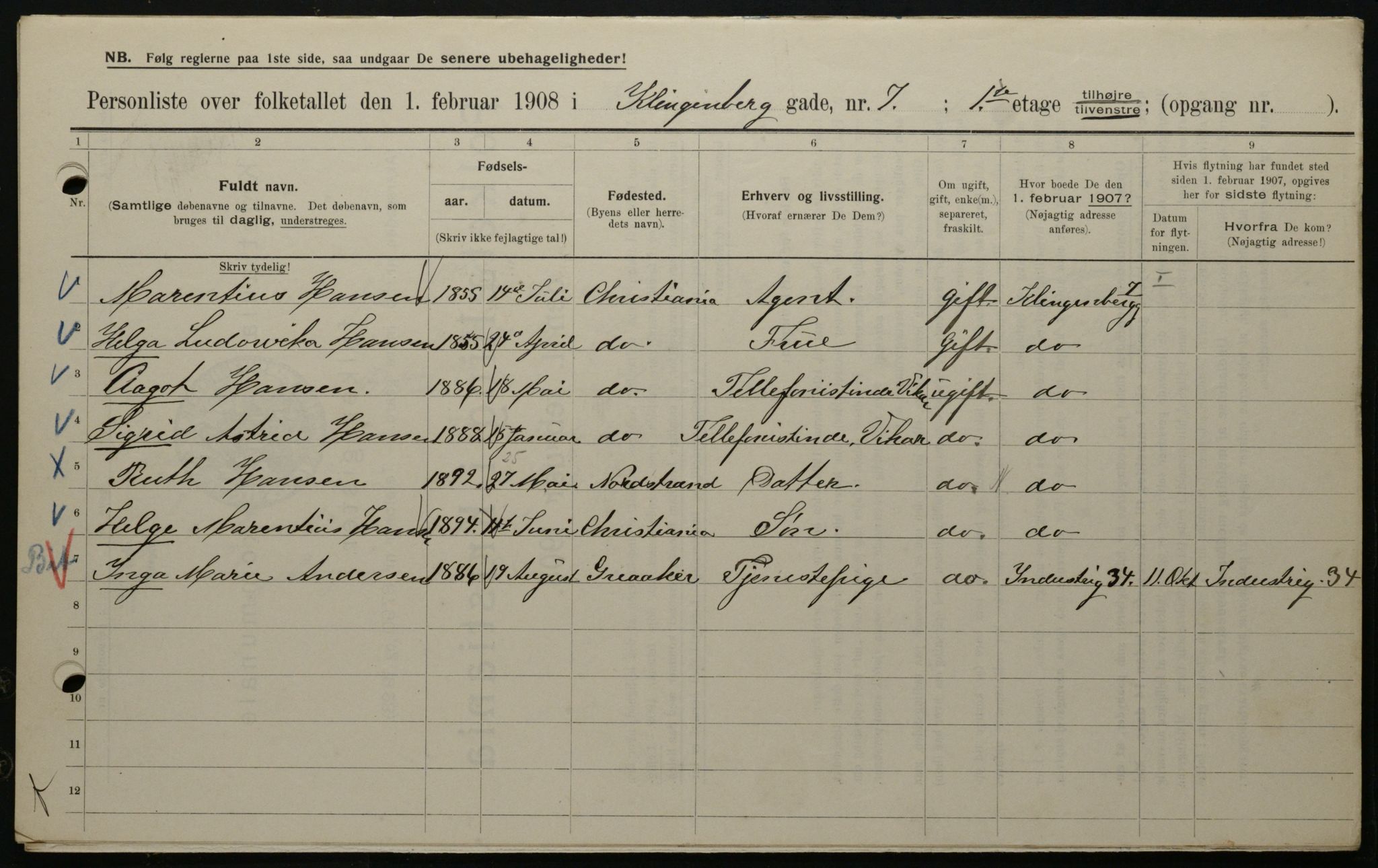 OBA, Municipal Census 1908 for Kristiania, 1908, p. 46350