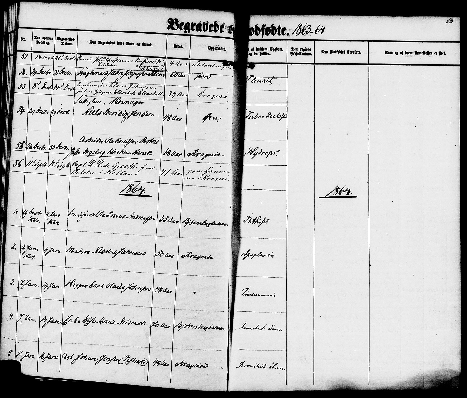 Kragerø kirkebøker, SAKO/A-278/F/Fa/L0010: Parish register (official) no. 10, 1861-1885, p. 15