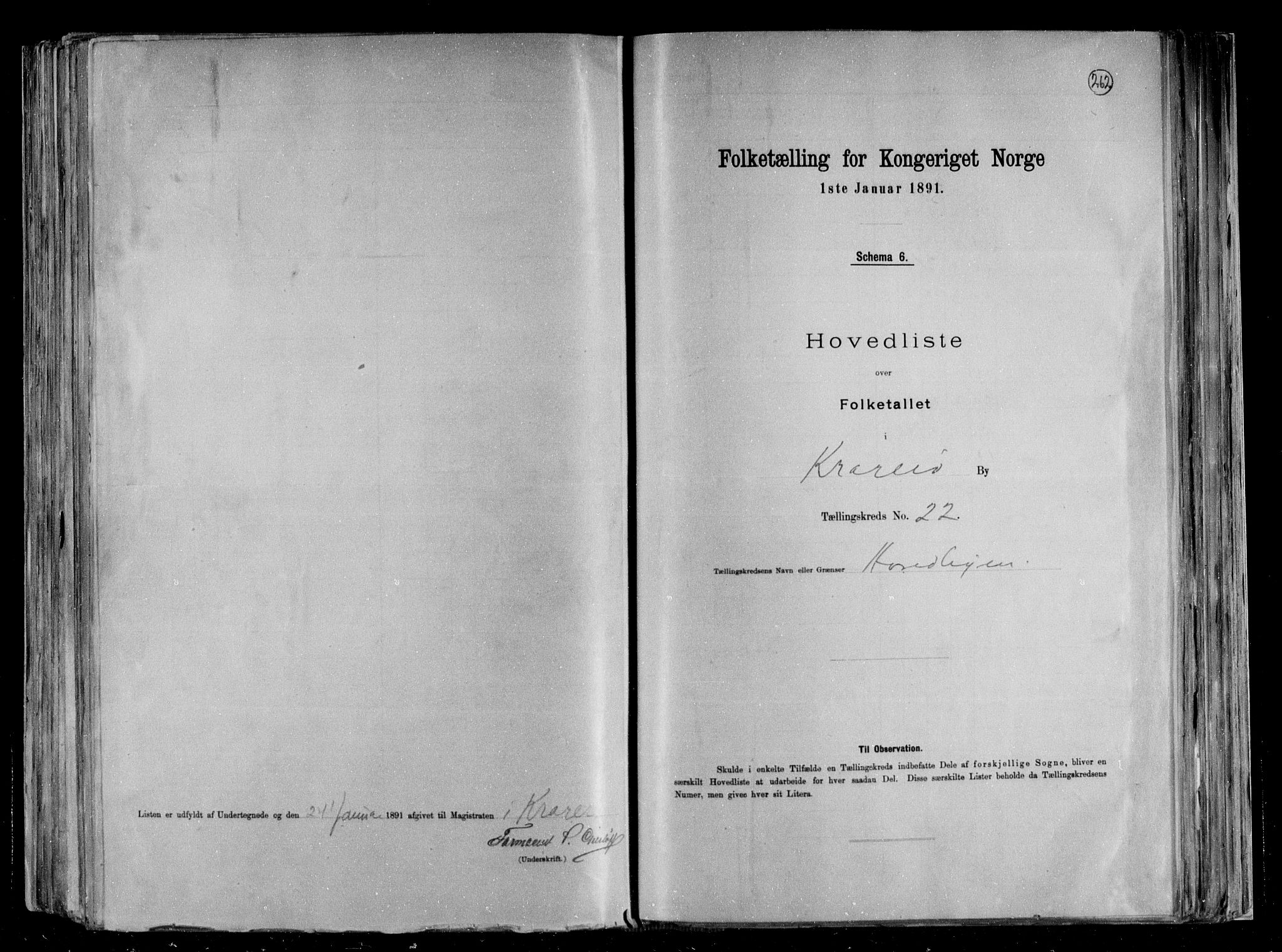 RA, 1891 census for 0801 Kragerø, 1891, p. 47