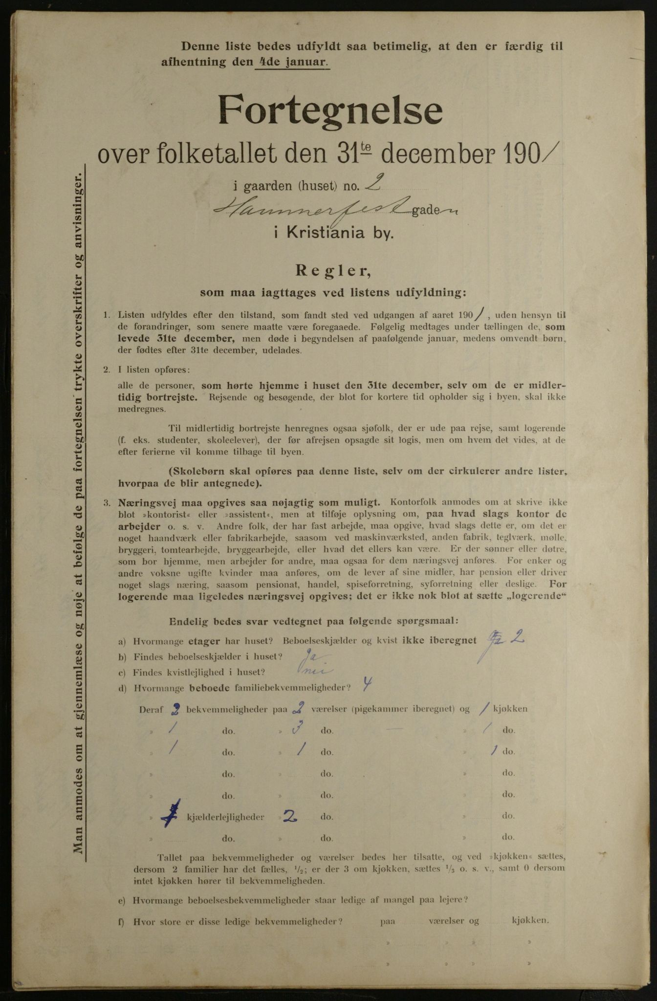 OBA, Municipal Census 1901 for Kristiania, 1901, p. 5518