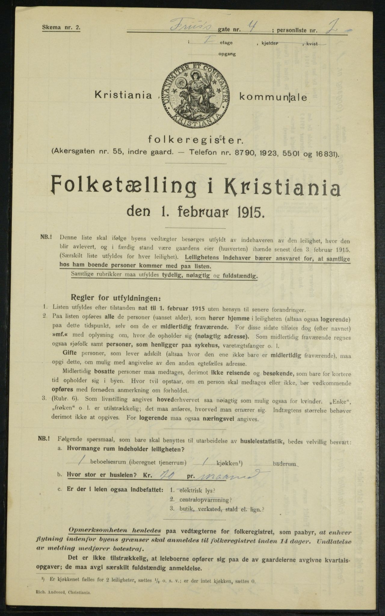 OBA, Municipal Census 1915 for Kristiania, 1915, p. 26520