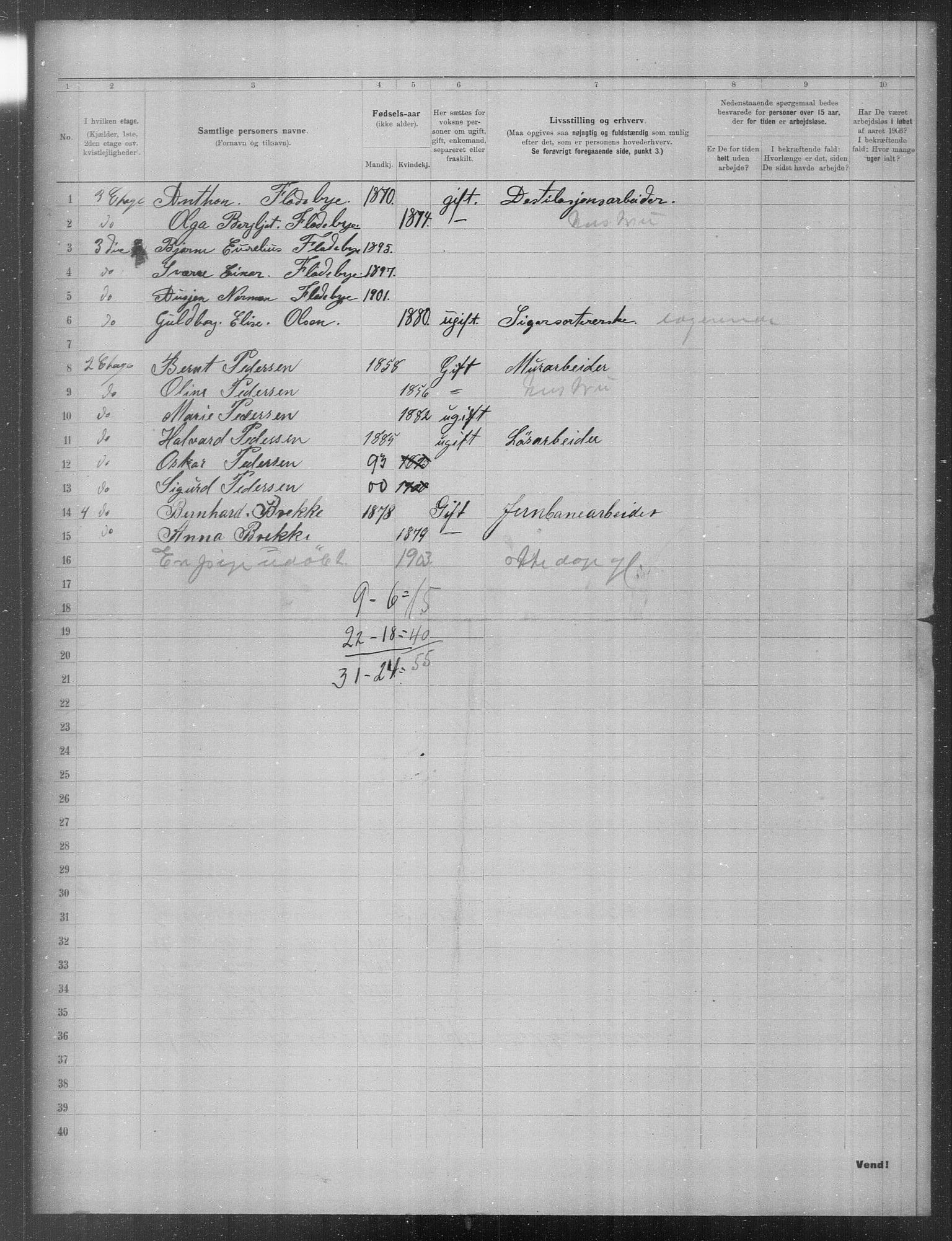 OBA, Municipal Census 1903 for Kristiania, 1903, p. 18549