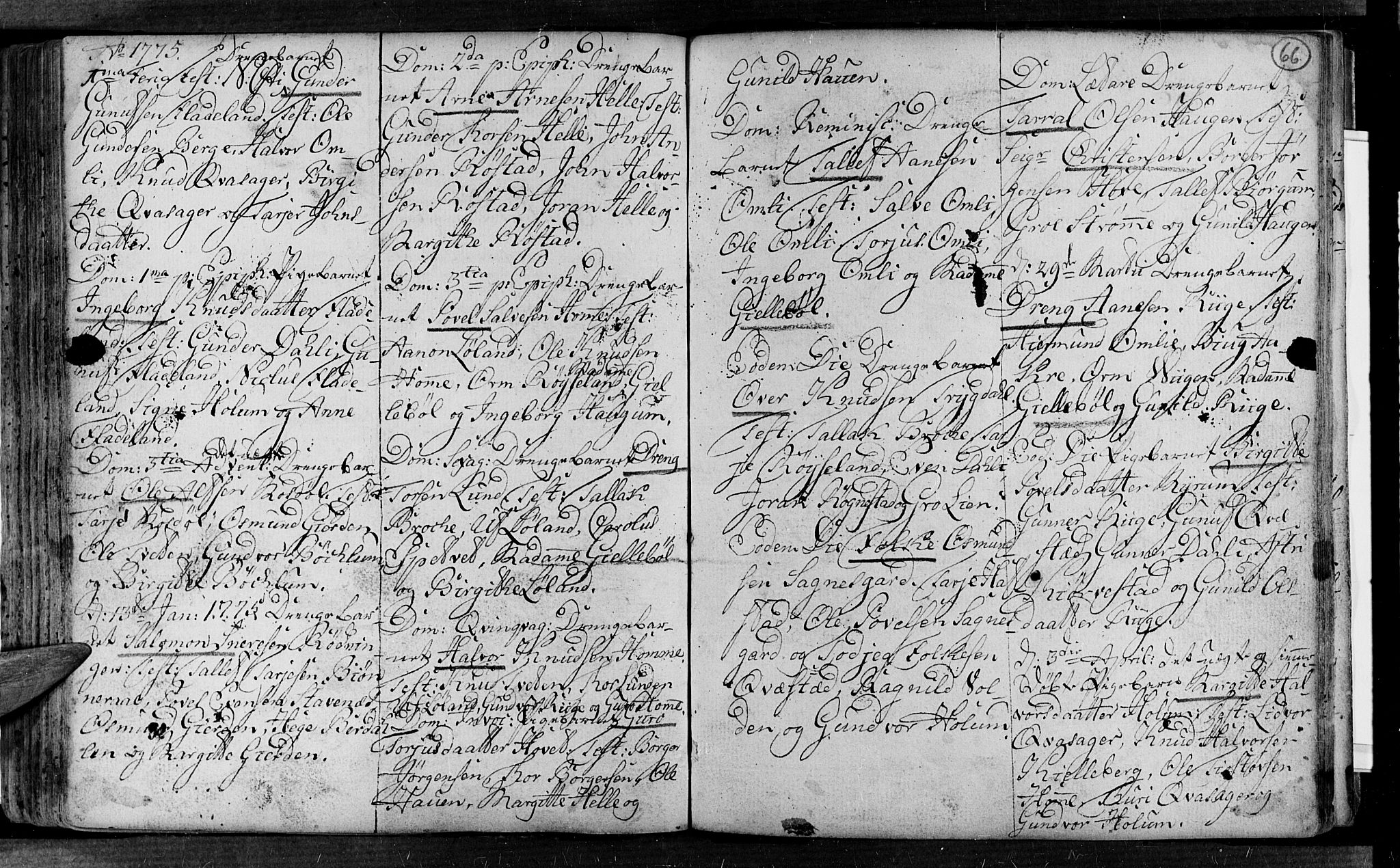 Valle sokneprestkontor, AV/SAK-1111-0044/F/Fa/Fac/L0002: Parish register (official) no. A 2, 1745-1776, p. 66