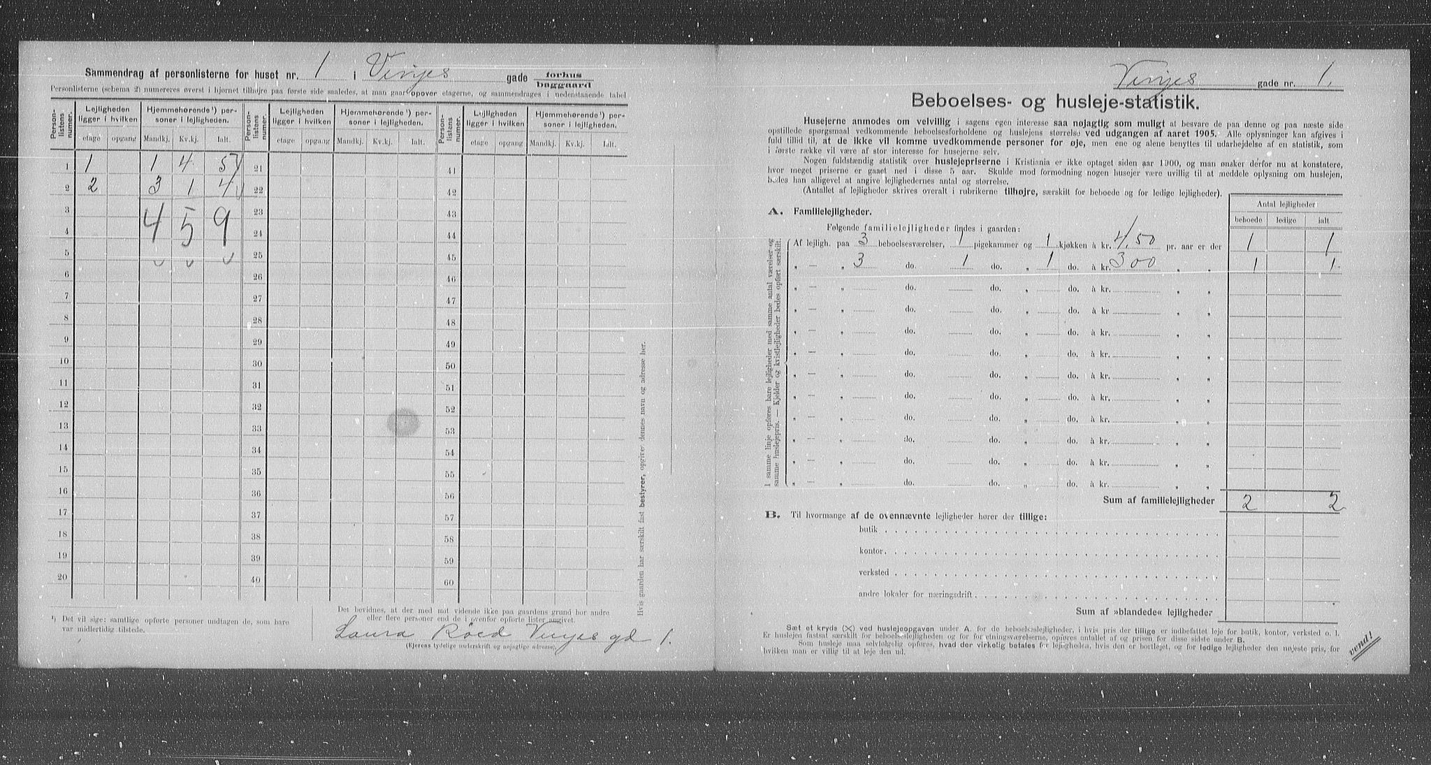 OBA, Municipal Census 1905 for Kristiania, 1905, p. 65237