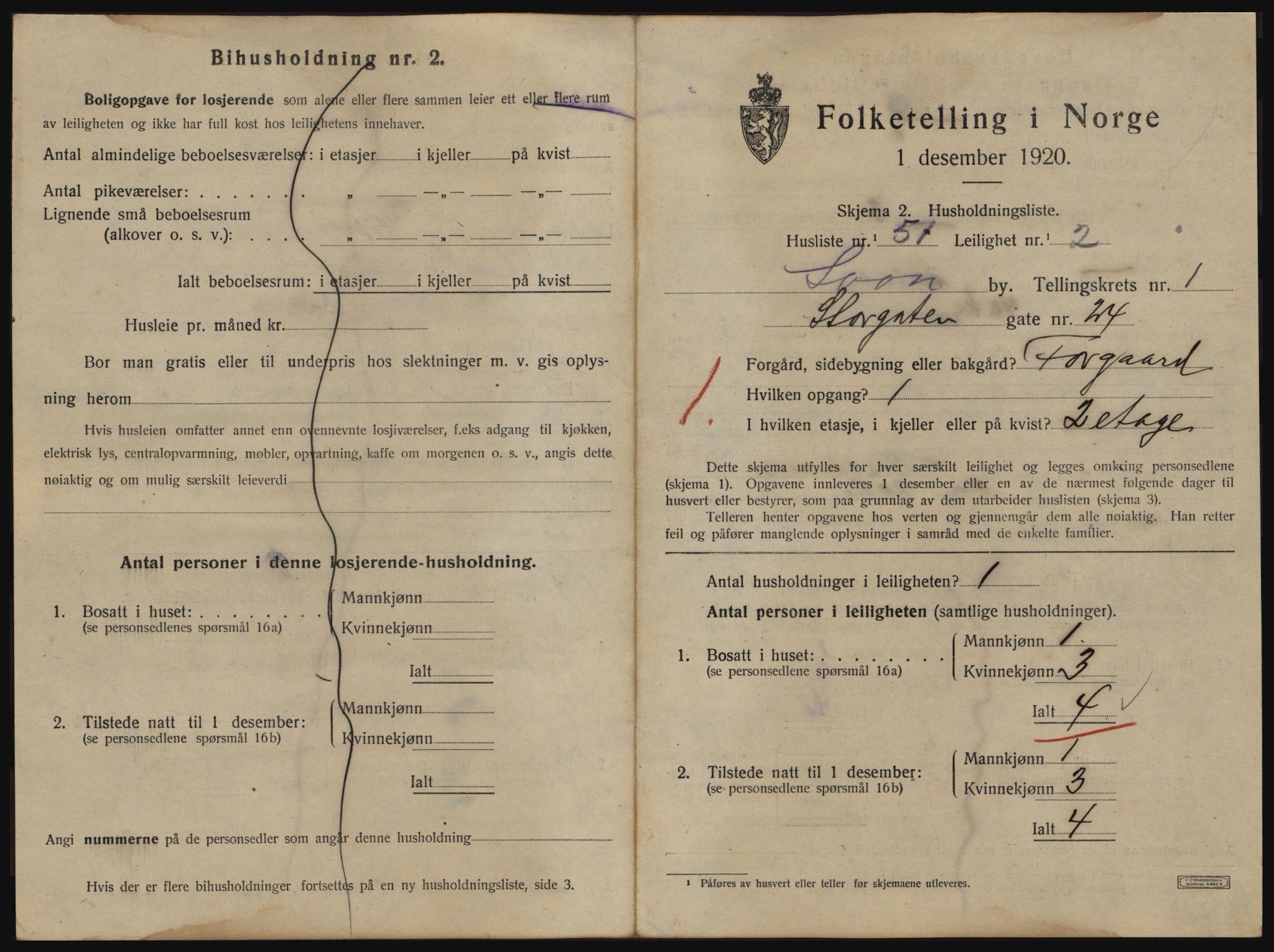 SAO, 1920 census for Son, 1920, p. 352
