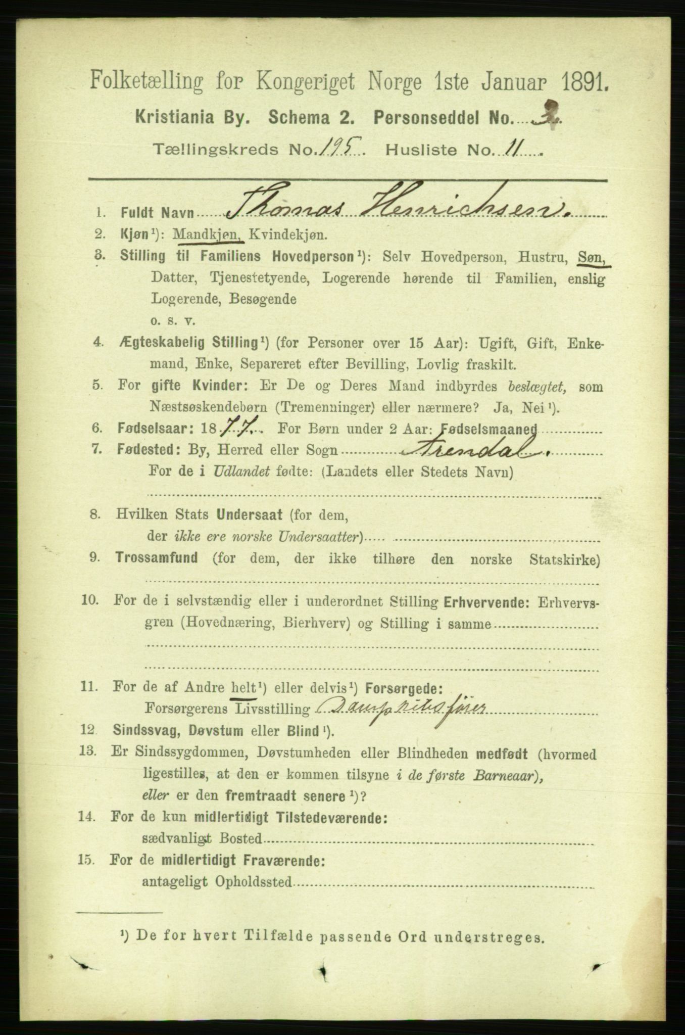 RA, 1891 census for 0301 Kristiania, 1891, p. 117700