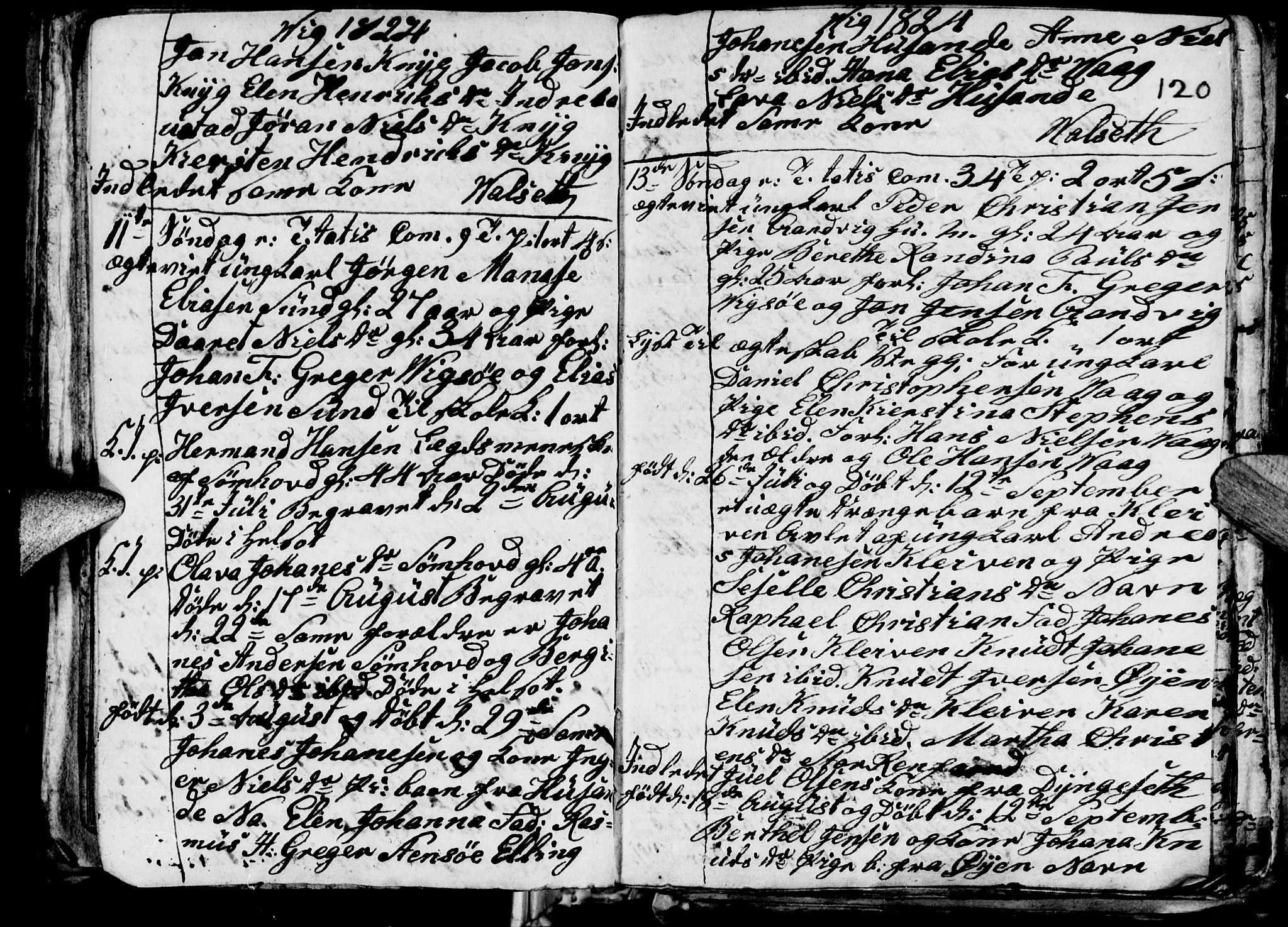 Ministerialprotokoller, klokkerbøker og fødselsregistre - Nordland, AV/SAT-A-1459/812/L0185: Parish register (copy) no. 812C03, 1815-1837, p. 120