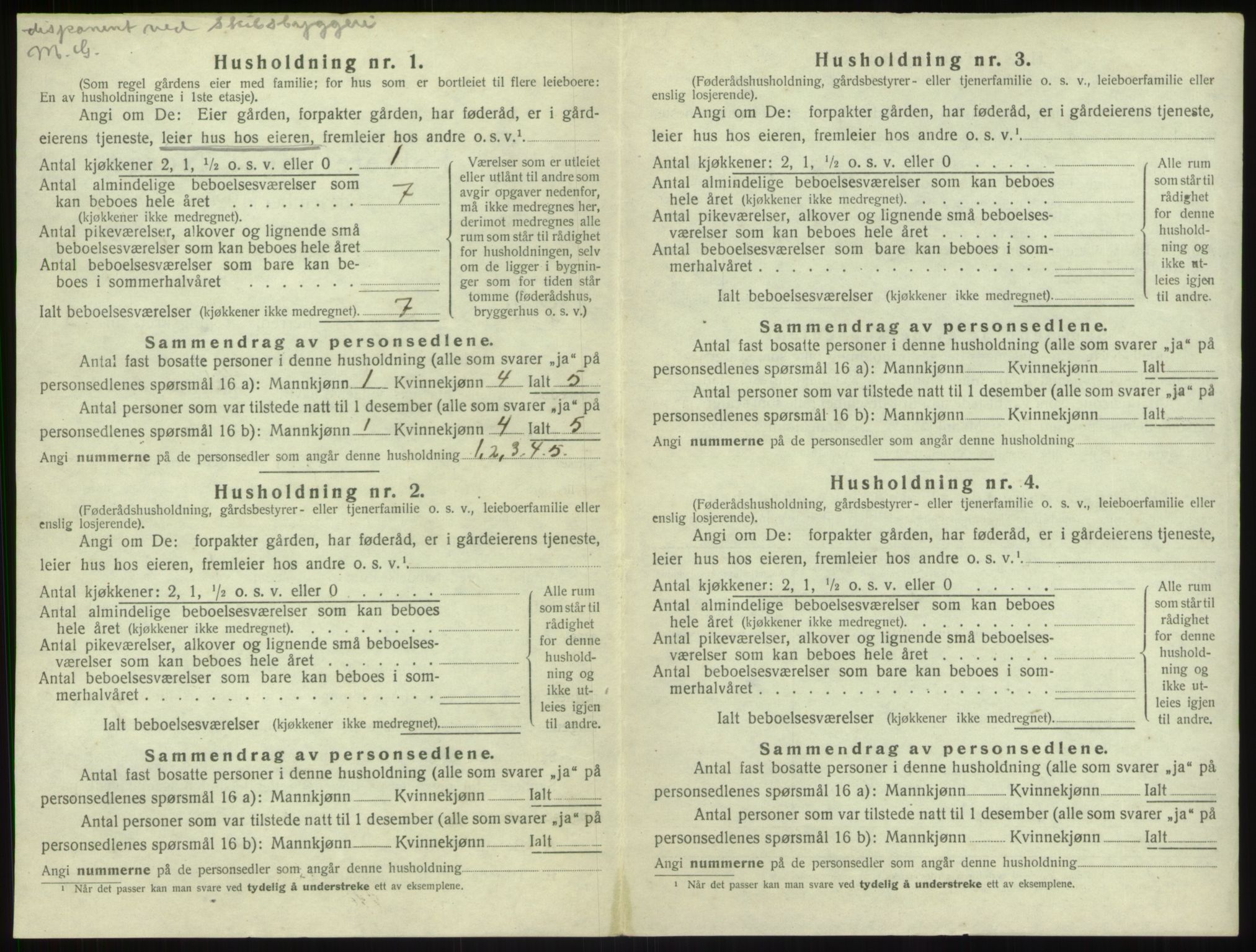 SAB, 1920 census for Leikanger, 1920, p. 279