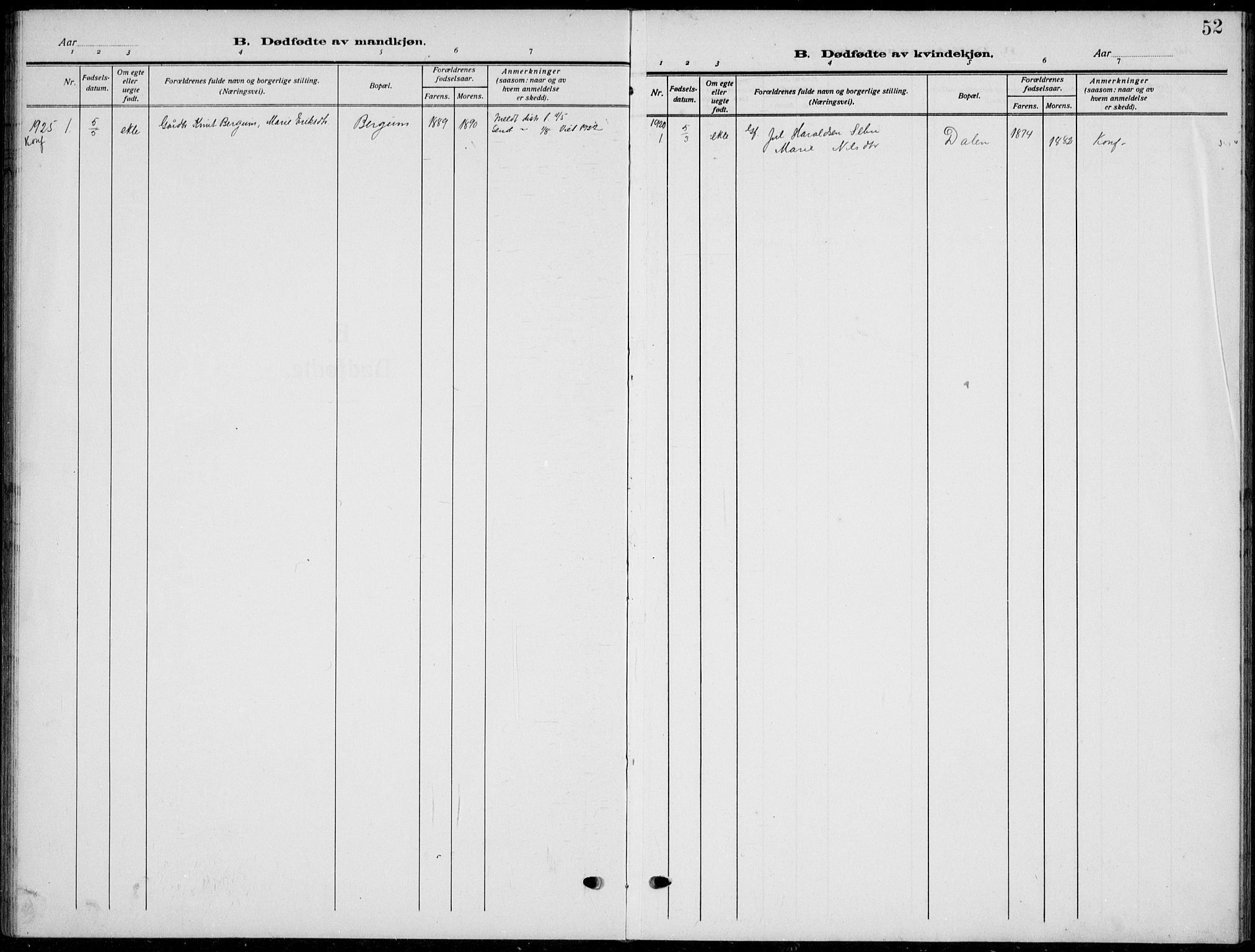 Nord-Aurdal prestekontor, AV/SAH-PREST-132/H/Ha/Hab/L0015: Parish register (copy) no. 15, 1918-1935, p. 52