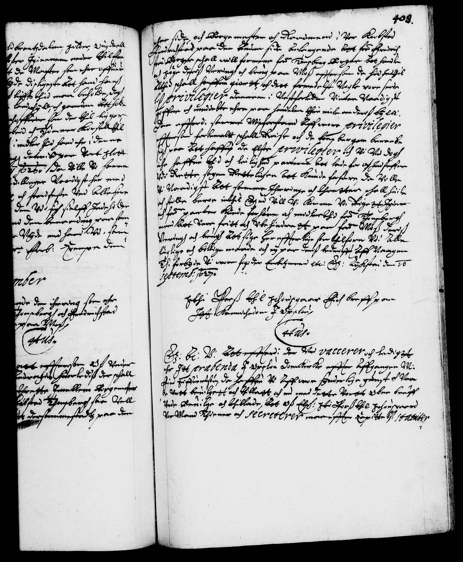 Danske Kanselli 1572-1799, RA/EA-3023/F/Fc/Fca/Fcaa/L0004: Norske registre (mikrofilm), 1617-1630, p. 408a