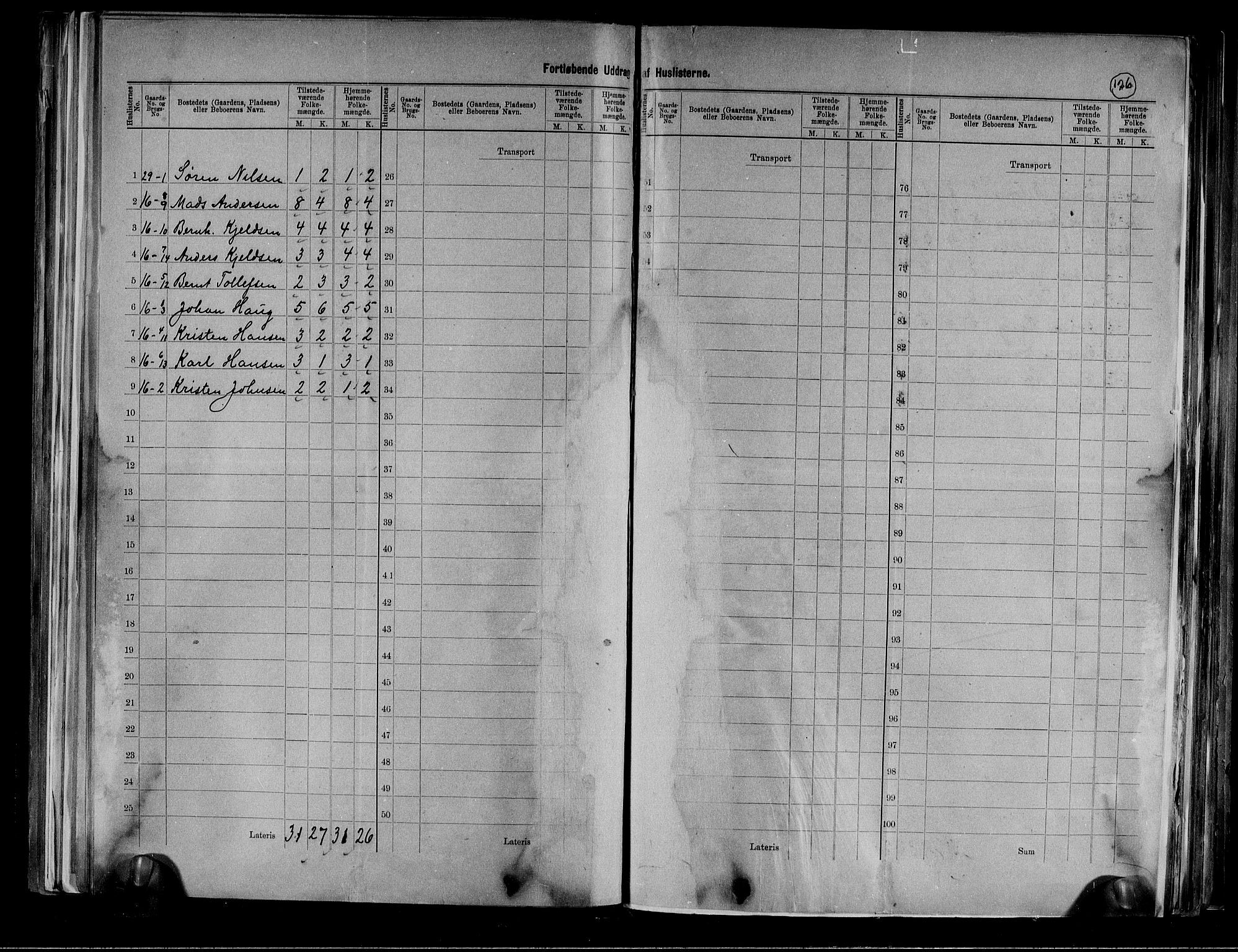 RA, 1891 census for 0717 Borre, 1891, p. 22