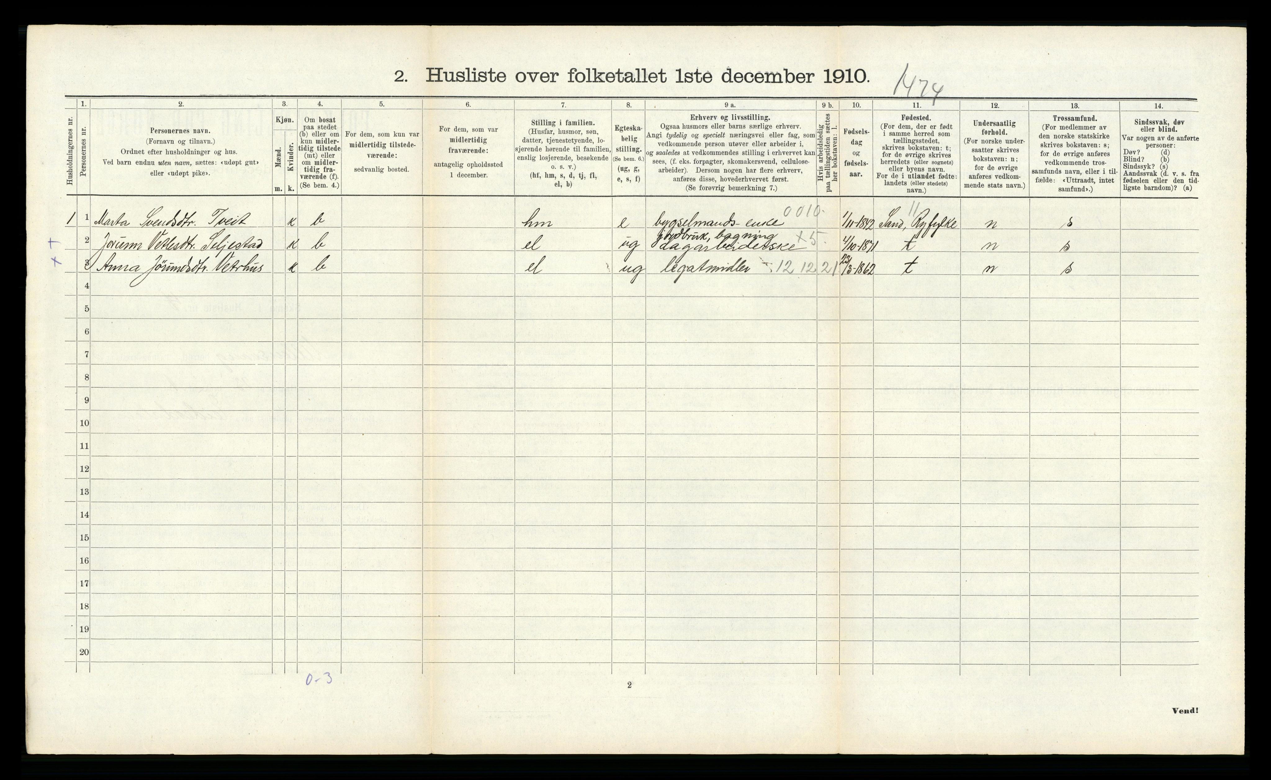 RA, 1910 census for Ullensvang, 1910, p. 298