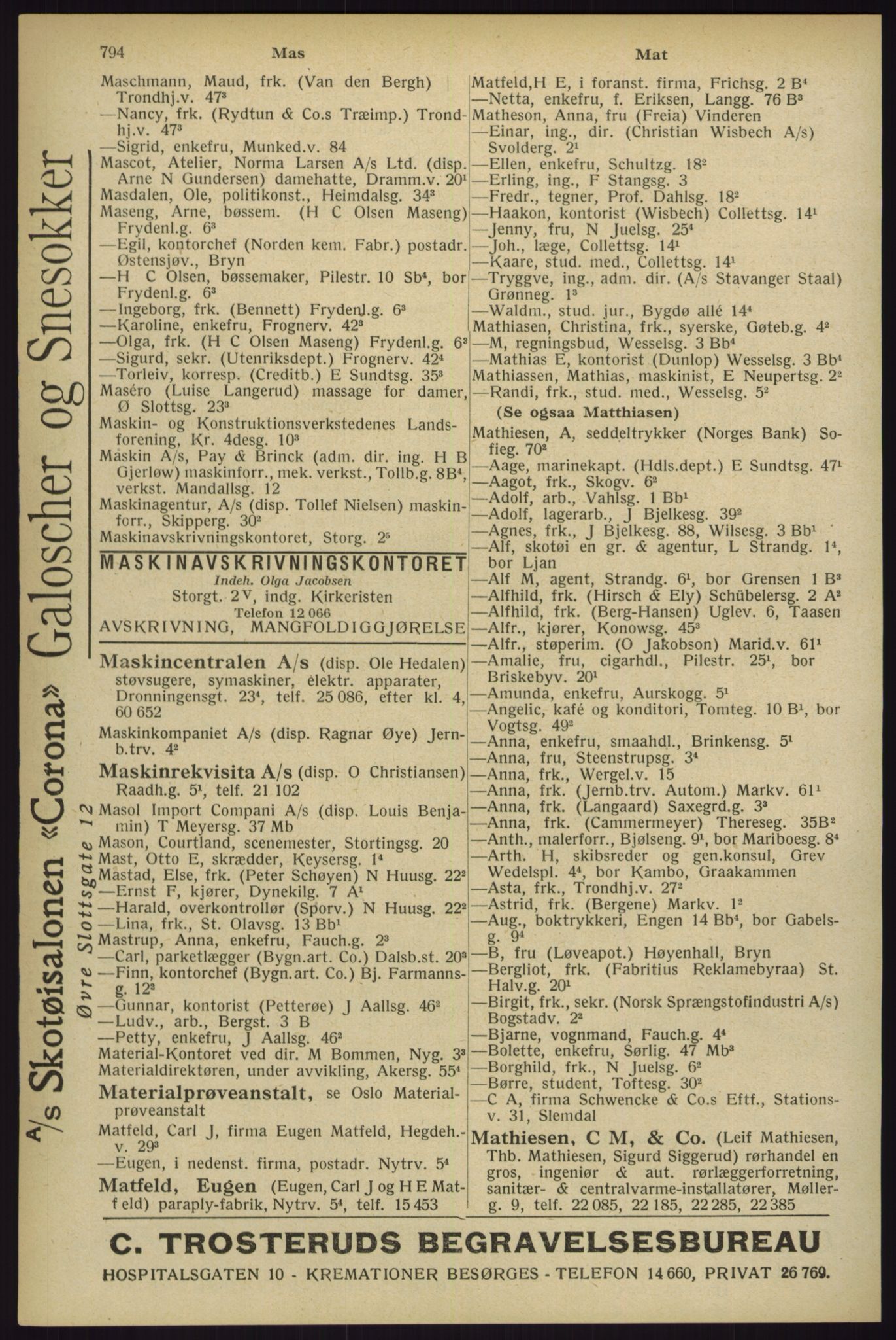 Kristiania/Oslo adressebok, PUBL/-, 1929, p. 794