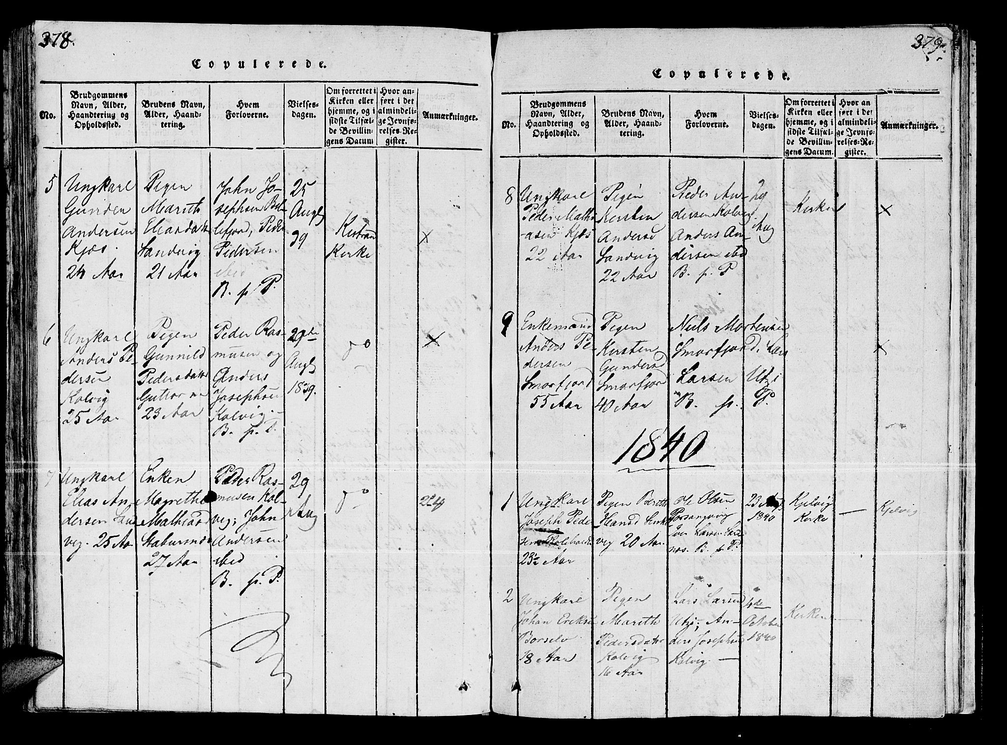 Kistrand/Porsanger sokneprestembete, SATØ/S-1351/H/Ha/L0003.kirke: Parish register (official) no. 3, 1825-1842, p. 378-379