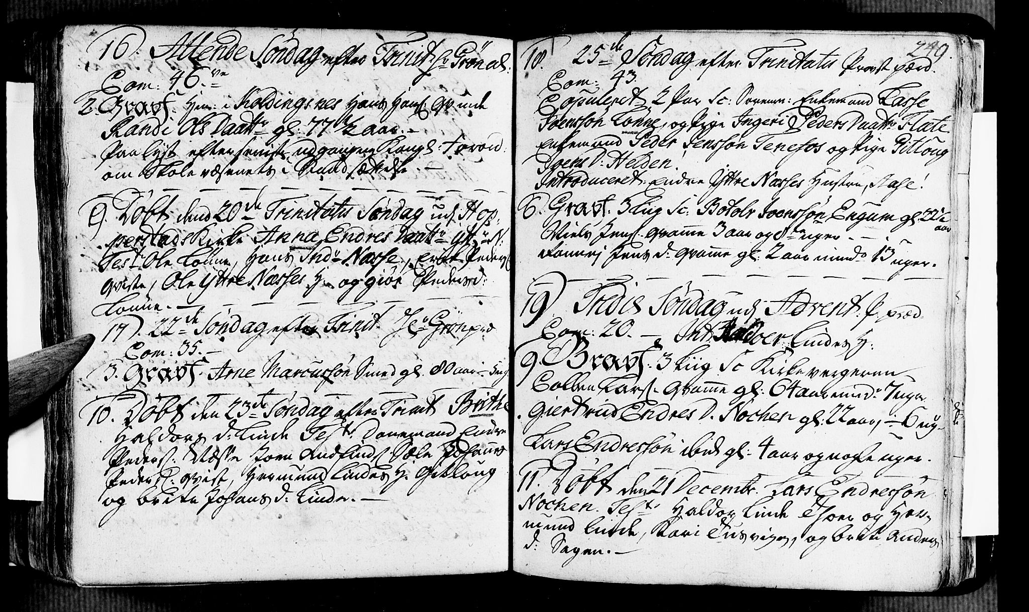 Vik sokneprestembete, AV/SAB-A-81501/H/Haa/Haaa/L0002: Parish register (official) no. A 2 / 4, 1740-1754, p. 249