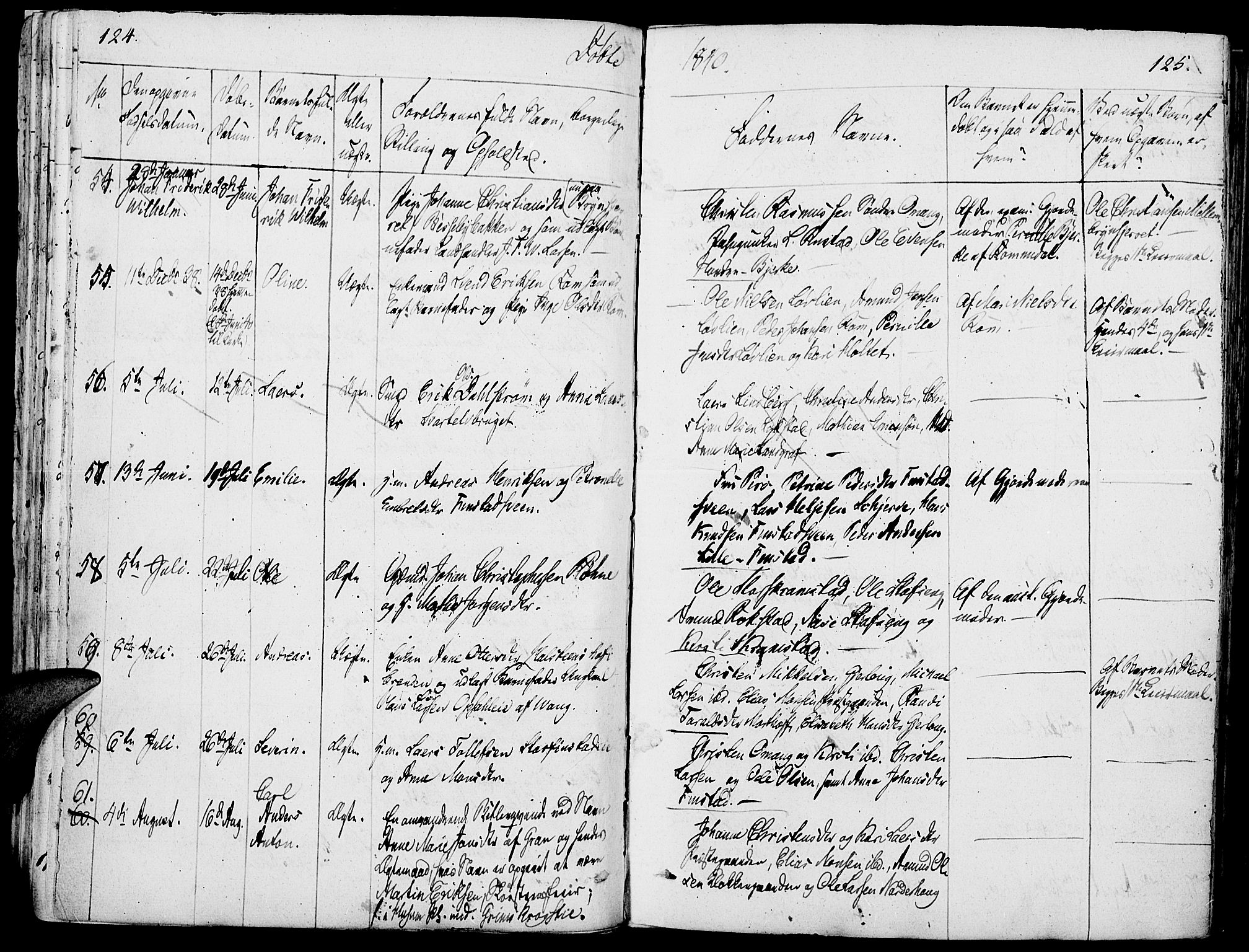 Løten prestekontor, SAH/PREST-022/K/Ka/L0006: Parish register (official) no. 6, 1832-1849, p. 124-125