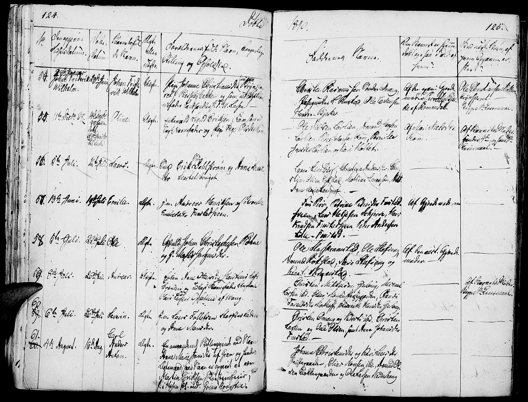 Løten prestekontor, AV/SAH-PREST-022/K/Ka/L0006: Parish register (official) no. 6, 1832-1849, p. 124-125