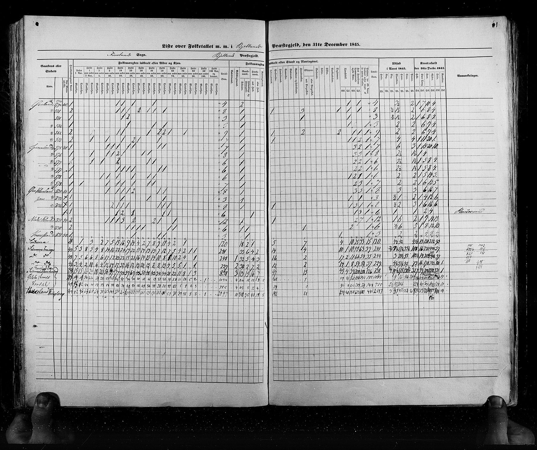 RA, Census 1845, vol. 6: Lister og Mandal amt og Stavanger amt, 1845, p. 61