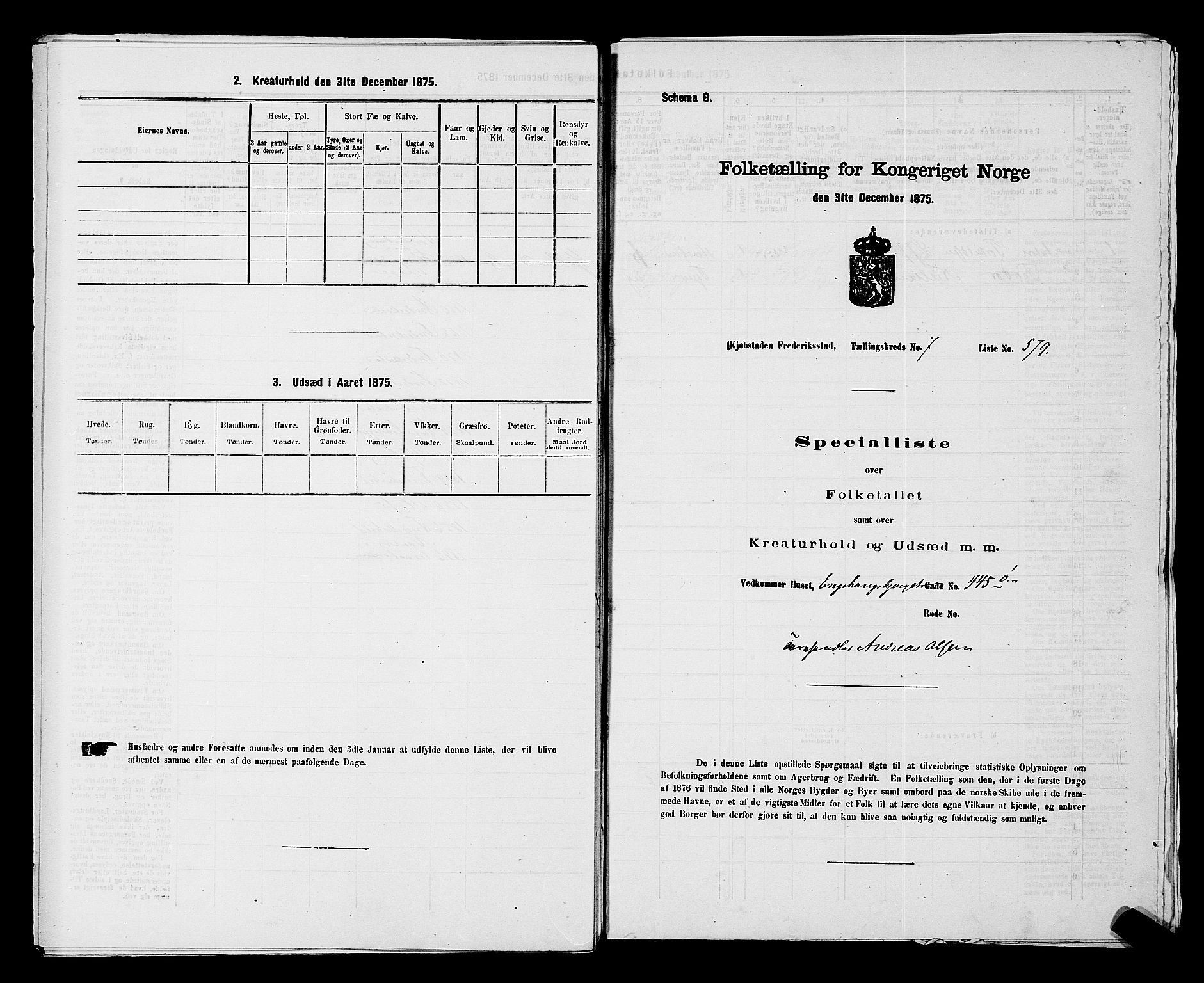 RA, 1875 census for 0103B Fredrikstad/Fredrikstad, 1875, p. 1323