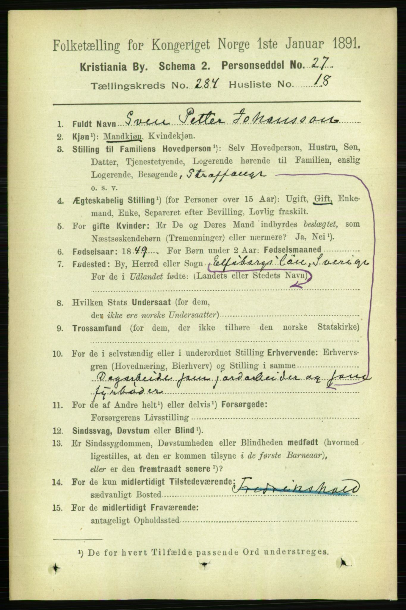 RA, 1891 census for 0301 Kristiania, 1891, p. 173855