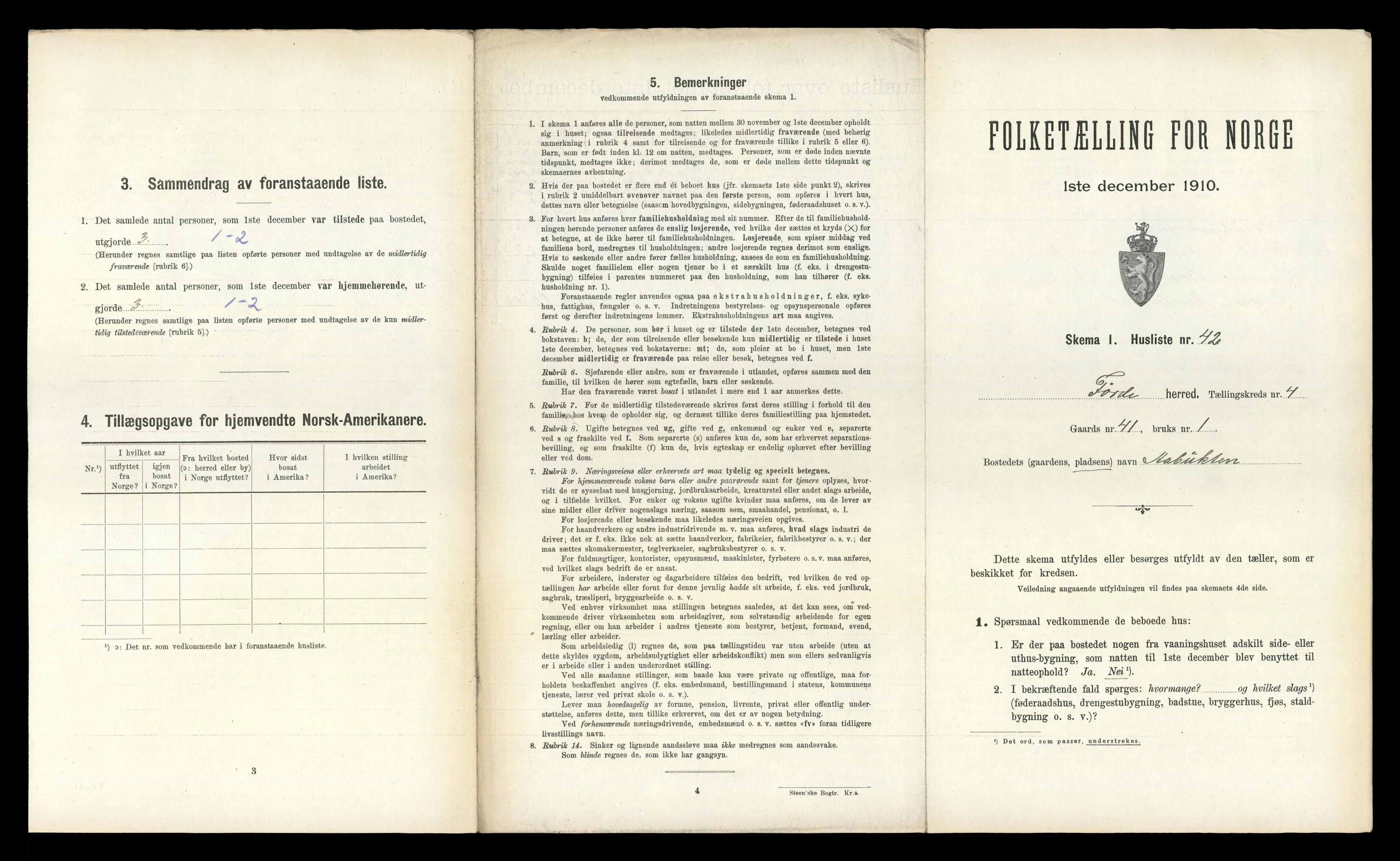 RA, 1910 census for Førde, 1910, p. 359