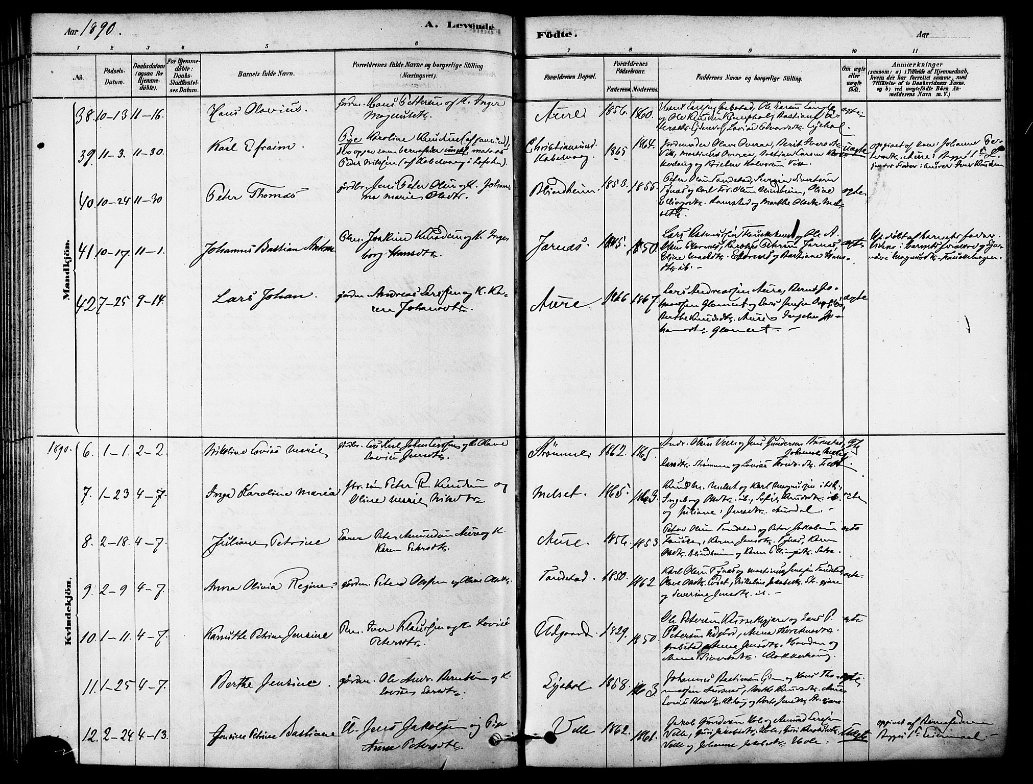 Ministerialprotokoller, klokkerbøker og fødselsregistre - Møre og Romsdal, AV/SAT-A-1454/523/L0334: Parish register (official) no. 523A01, 1878-1891