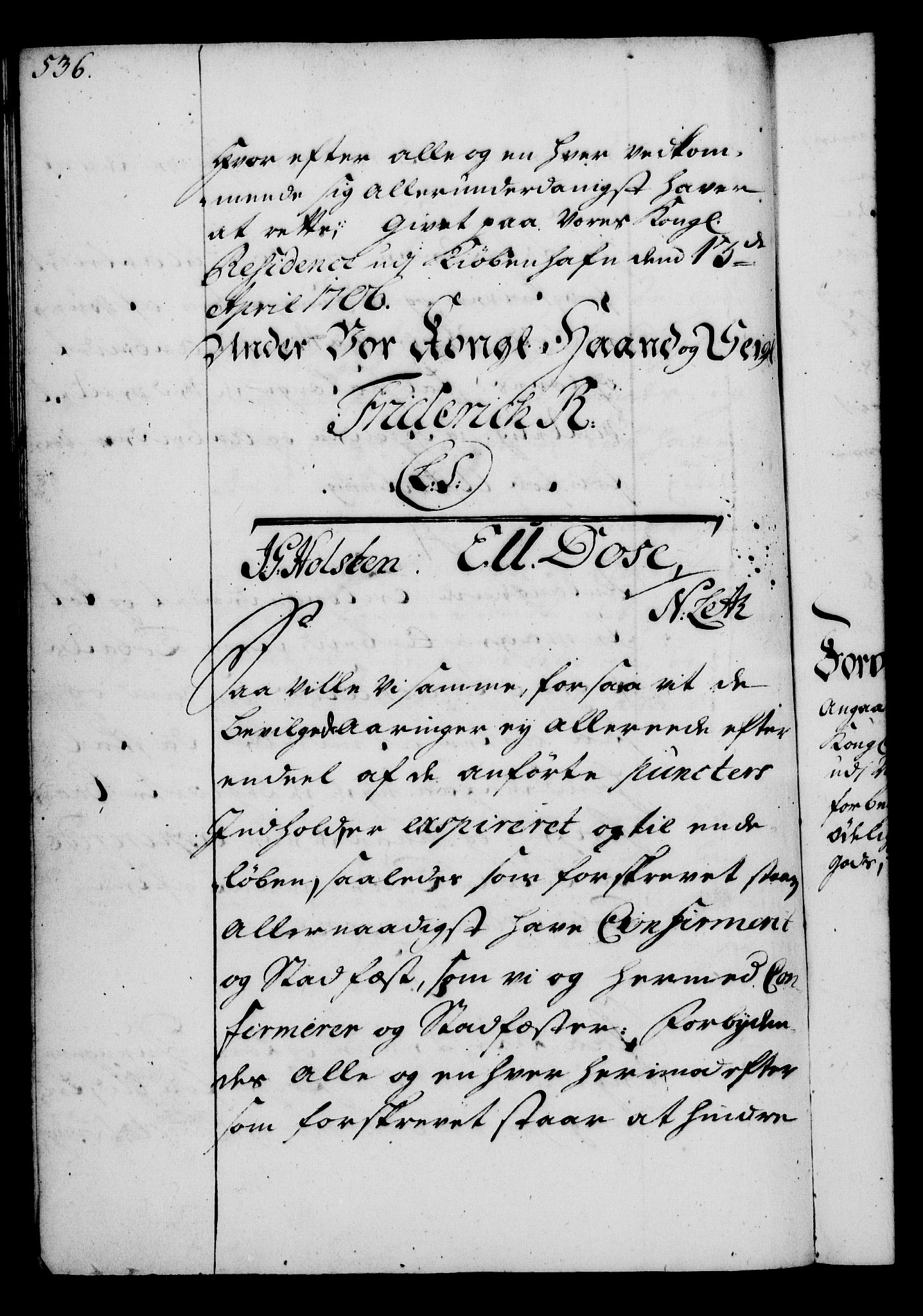 Rentekammeret, Kammerkanselliet, RA/EA-3111/G/Gg/Gga/L0003: Norsk ekspedisjonsprotokoll med register (merket RK 53.3), 1727-1734, p. 536