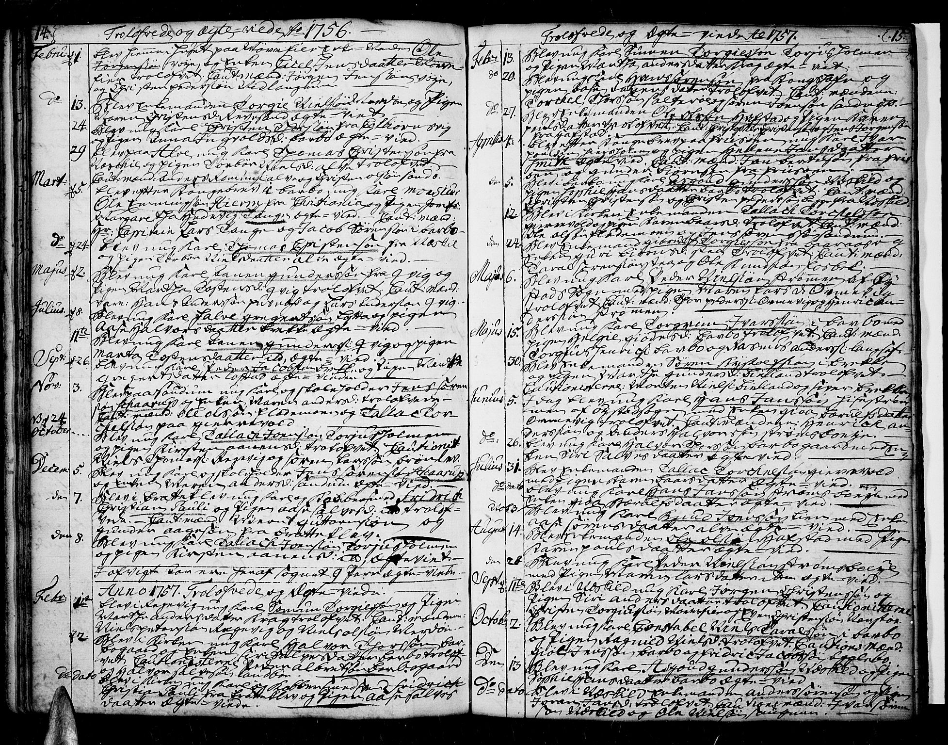 Tromøy sokneprestkontor, AV/SAK-1111-0041/F/Fa/L0001: Parish register (official) no. A 1, 1747-1793, p. 14-15