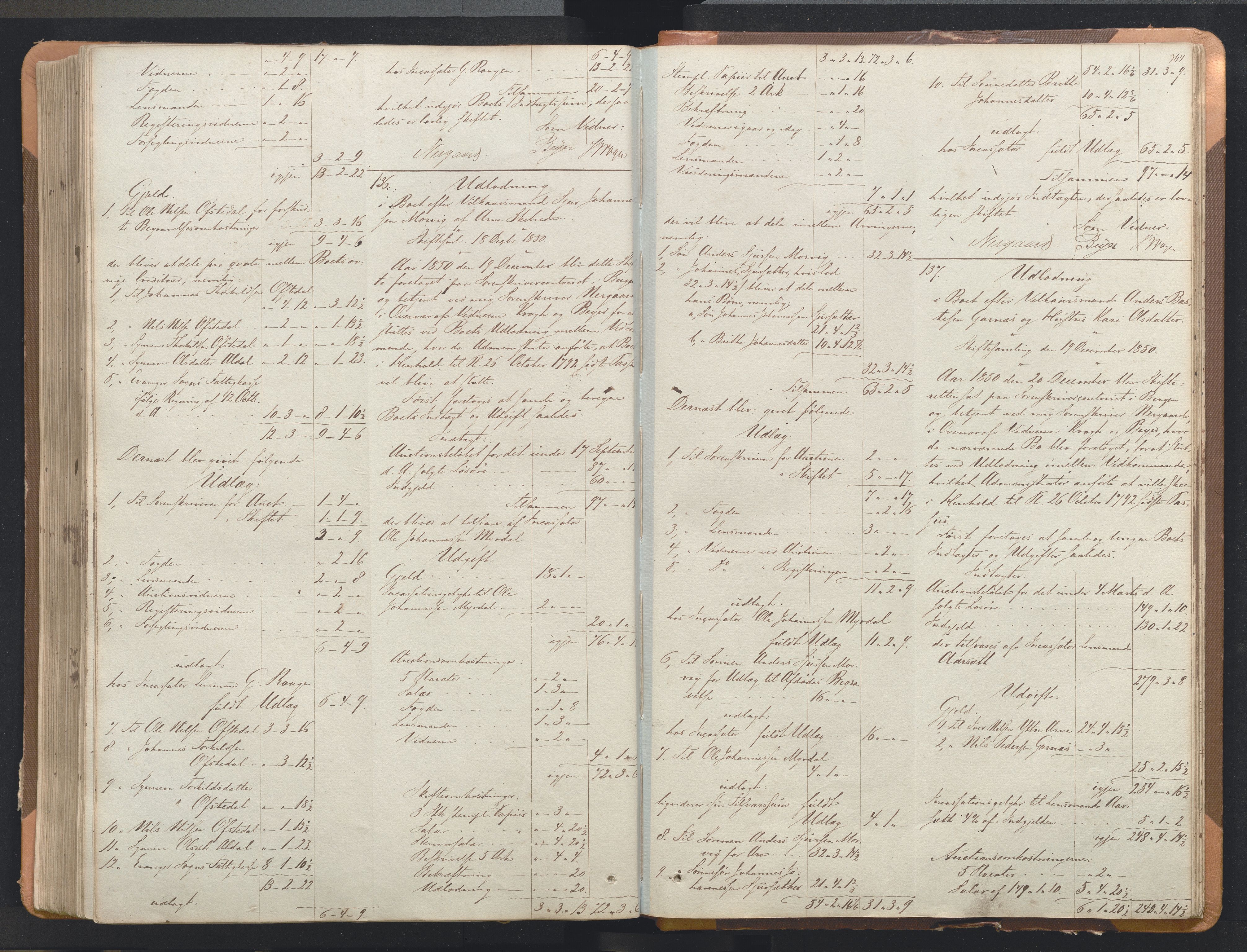 Nordhordland sorenskrivar, AV/SAB-A-2901/1/H/Hd/Hda/L0004b: Skifteutlodningsprotokollar, 1849-1851, p. 363b-364a