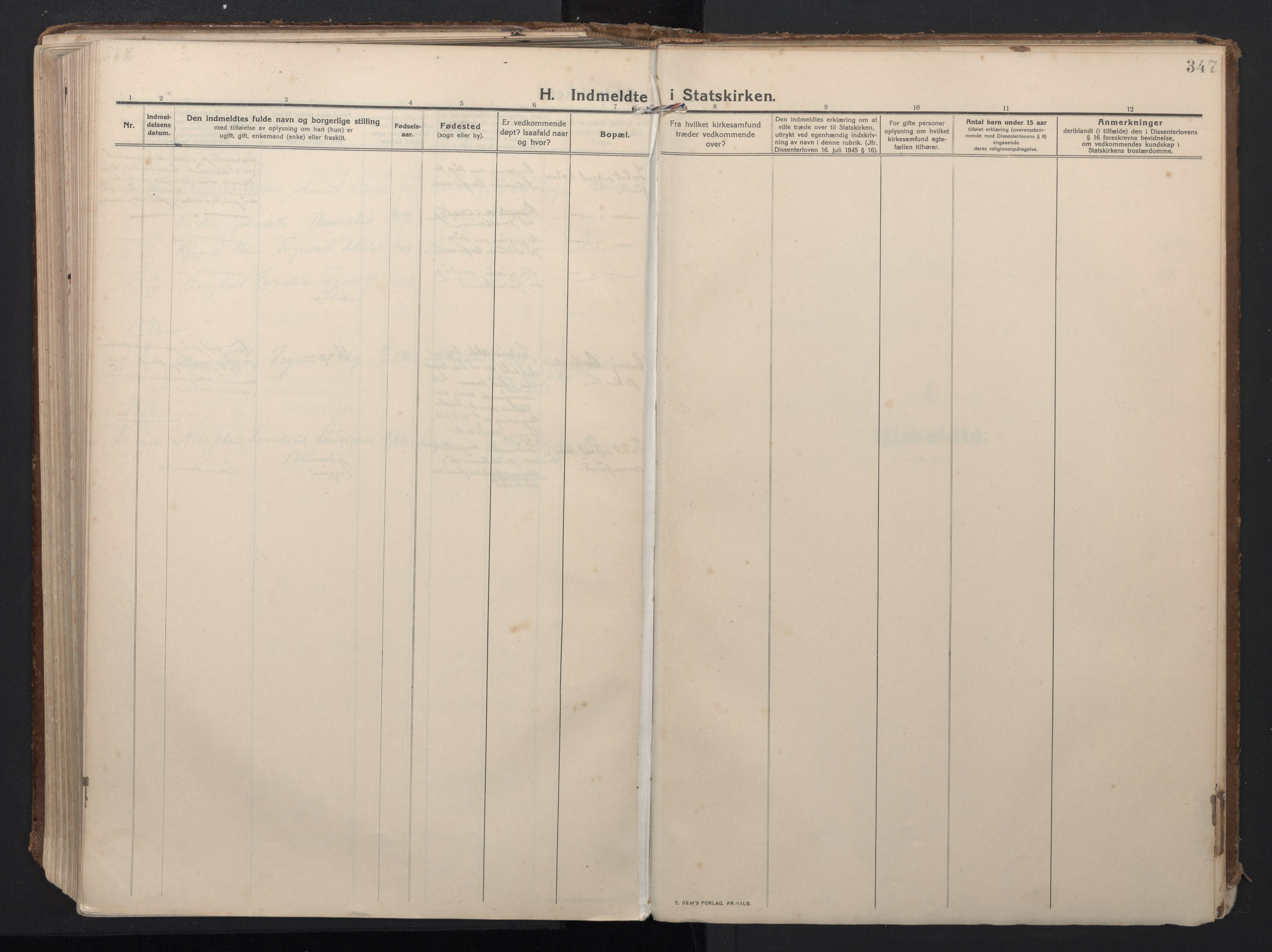 Ministerialprotokoller, klokkerbøker og fødselsregistre - Møre og Romsdal, AV/SAT-A-1454/523/L0337: Parish register (official) no. 523A04, 1911-1929, p. 347