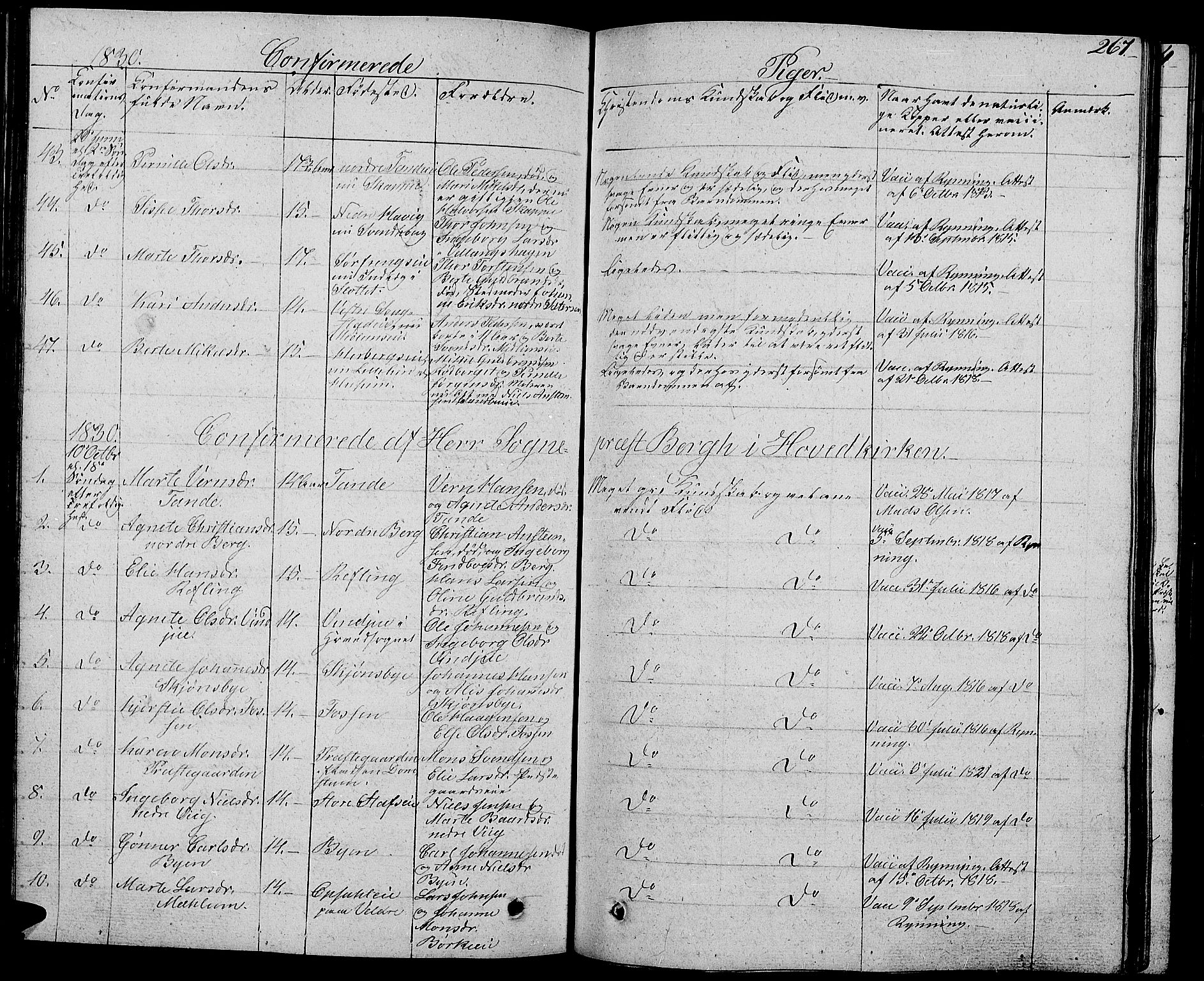 Ringsaker prestekontor, AV/SAH-PREST-014/L/La/L0004: Parish register (copy) no. 4, 1827-1838, p. 267