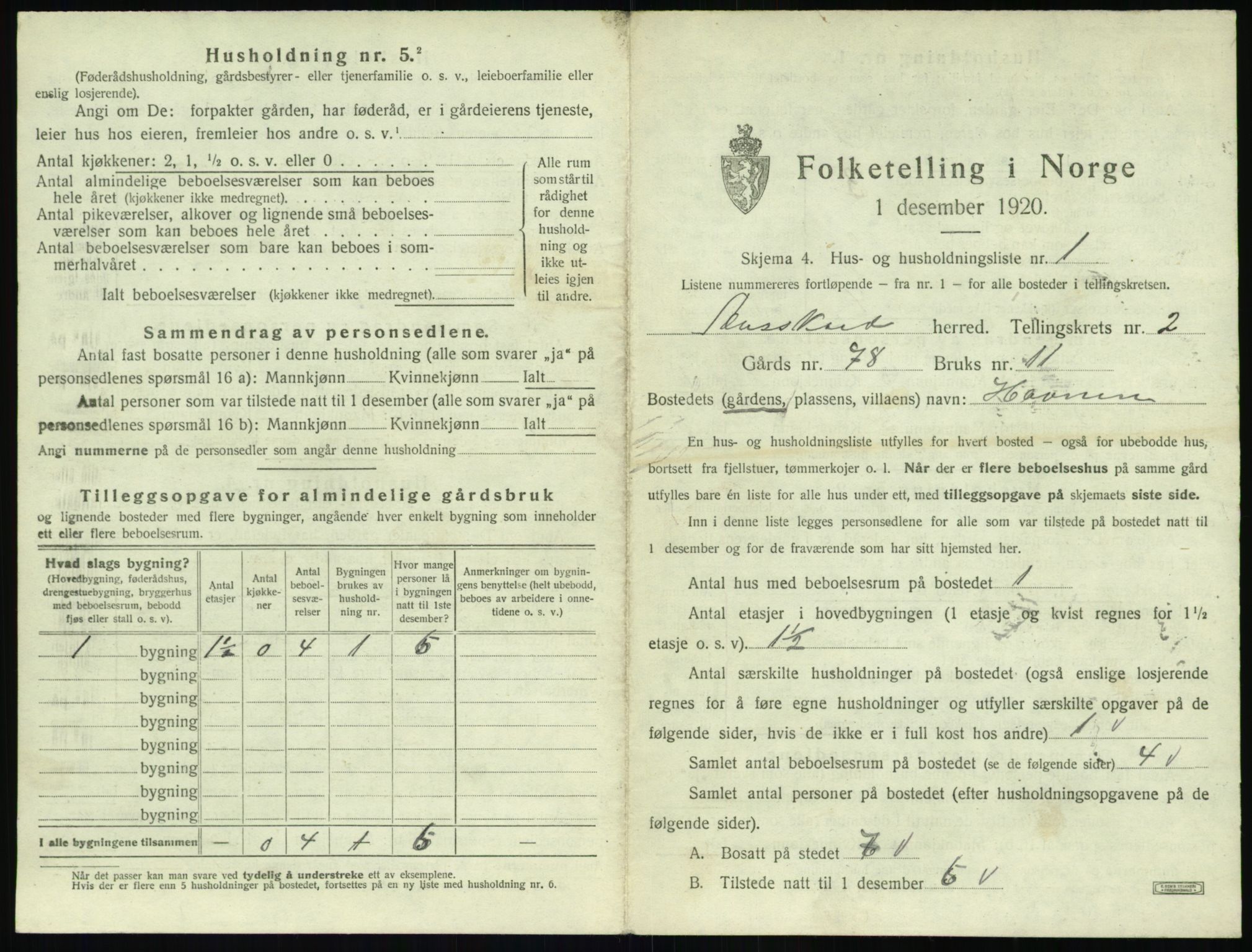 SAT, 1920 census for Åsskard, 1920, p. 167