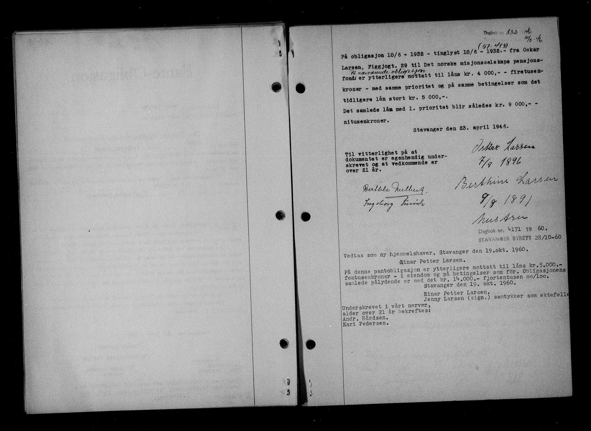Stavanger byfogd, SAST/A-101408/001/4/41/410/410BB/L0061: Mortgage book no. 51, 1932-1932, Deed date: 18.06.1932