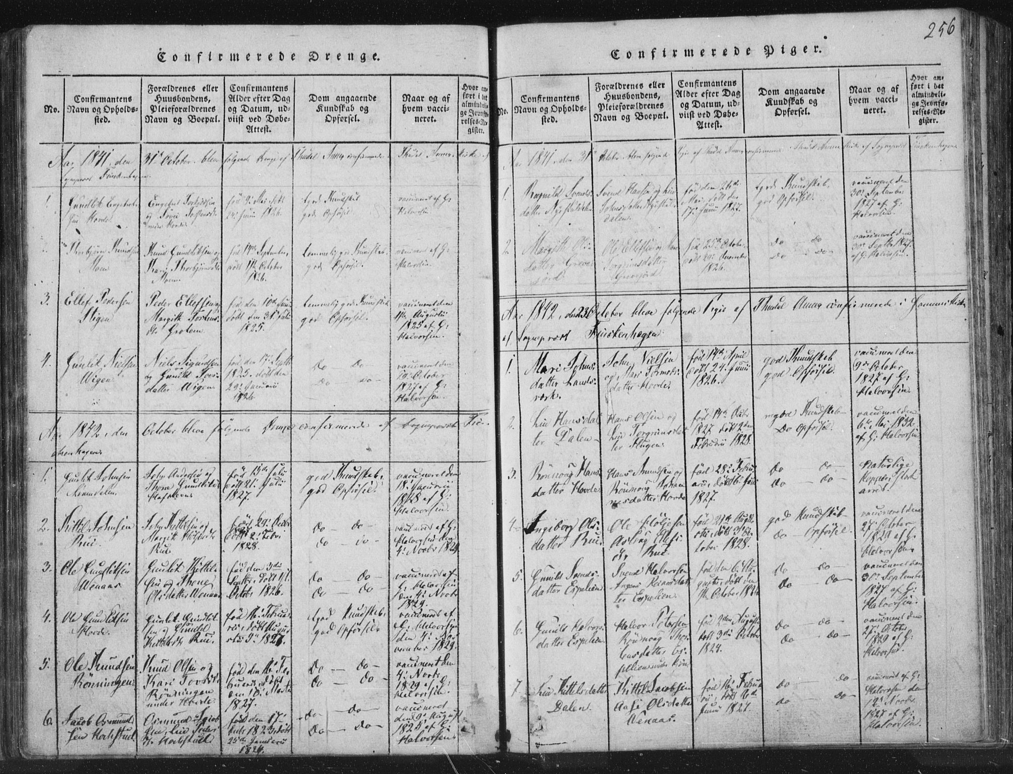 Hjartdal kirkebøker, SAKO/A-270/F/Fc/L0001: Parish register (official) no. III 1, 1815-1843, p. 256