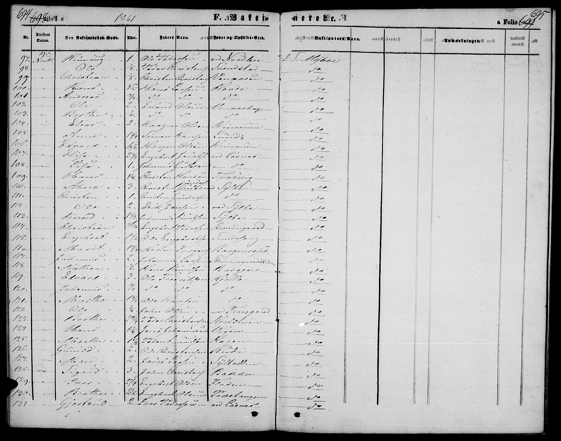 Ringebu prestekontor, AV/SAH-PREST-082/H/Ha/Hab/L0003: Parish register (copy) no. 3, 1854-1866, p. 694-695