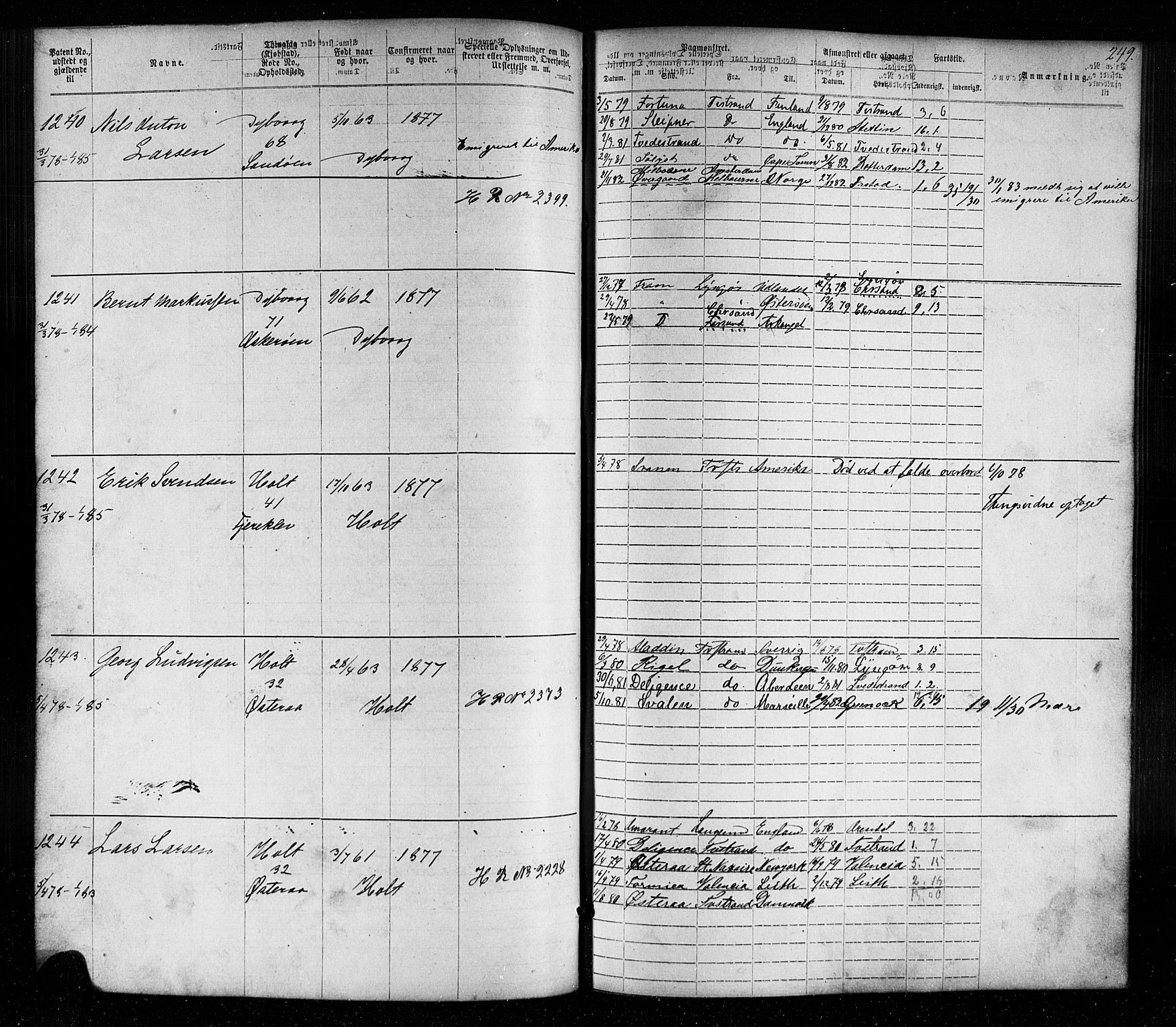 Tvedestrand mønstringskrets, SAK/2031-0011/F/Fa/L0003: Annotasjonsrulle nr 1-1905 med register, U-25, 1866-1886, p. 273