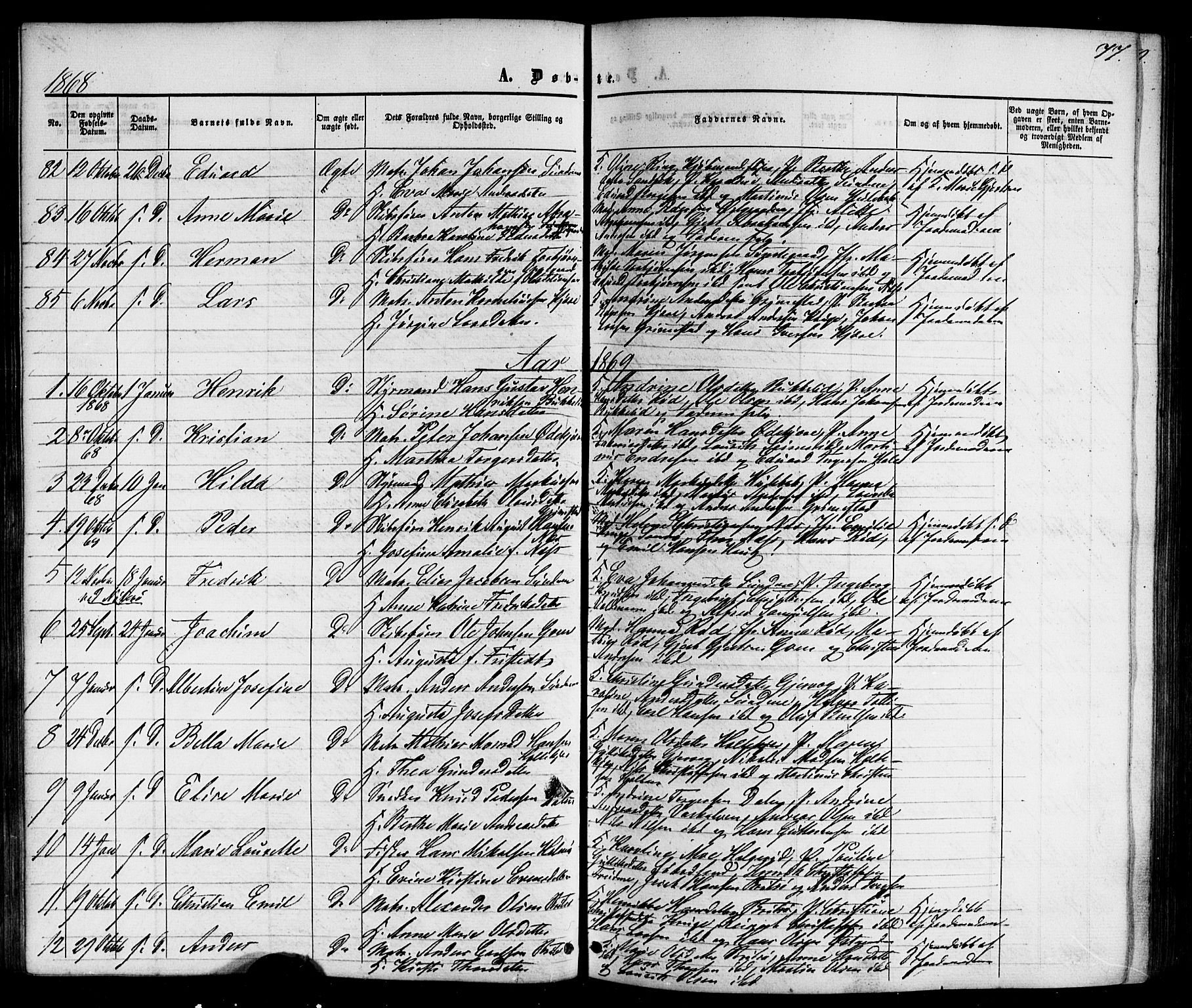 Nøtterøy kirkebøker, SAKO/A-354/G/Gb/L0001: Parish register (copy) no. II 1, 1856-1874, p. 77