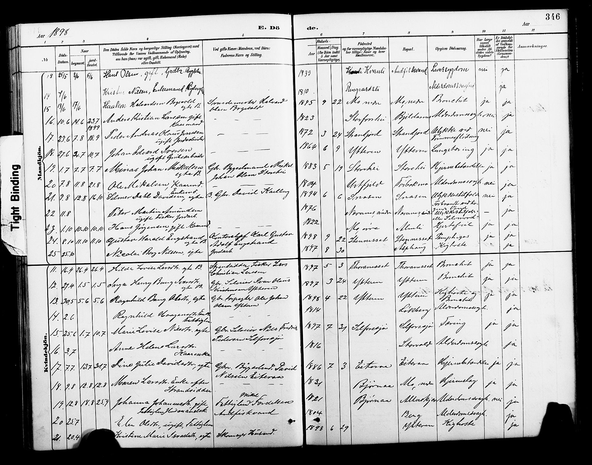 Ministerialprotokoller, klokkerbøker og fødselsregistre - Nordland, AV/SAT-A-1459/827/L0421: Parish register (copy) no. 827C10, 1887-1906, p. 346