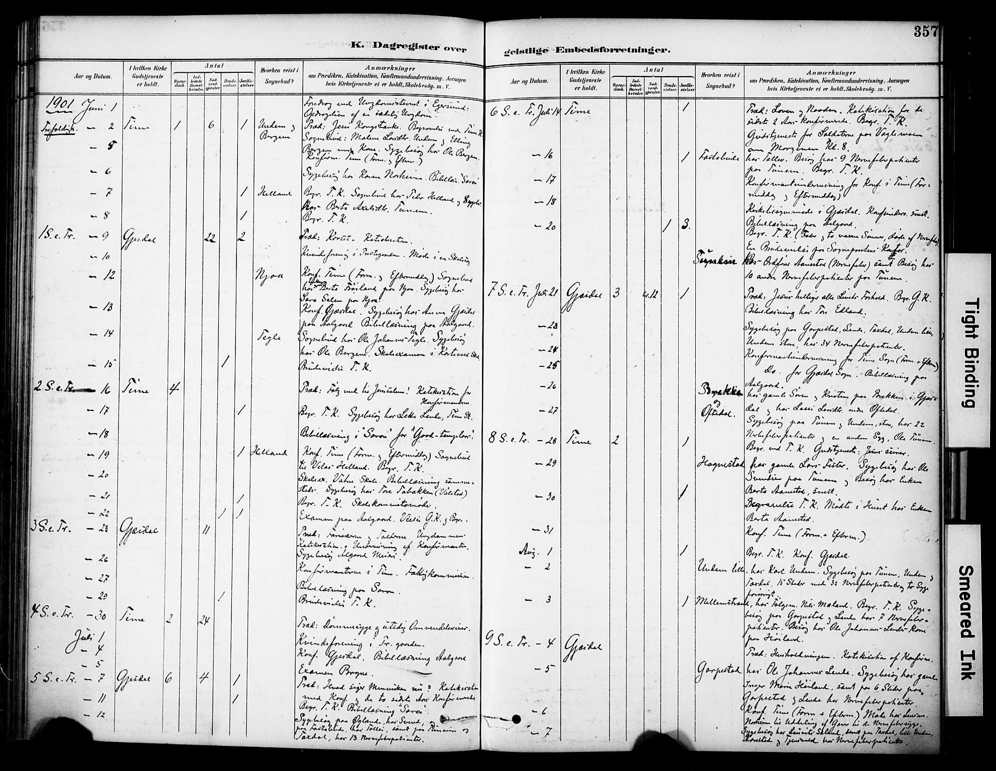 Lye sokneprestkontor, AV/SAST-A-101794/001/30BA/L0011: Parish register (official) no. A 9, 1893-1903, p. 357